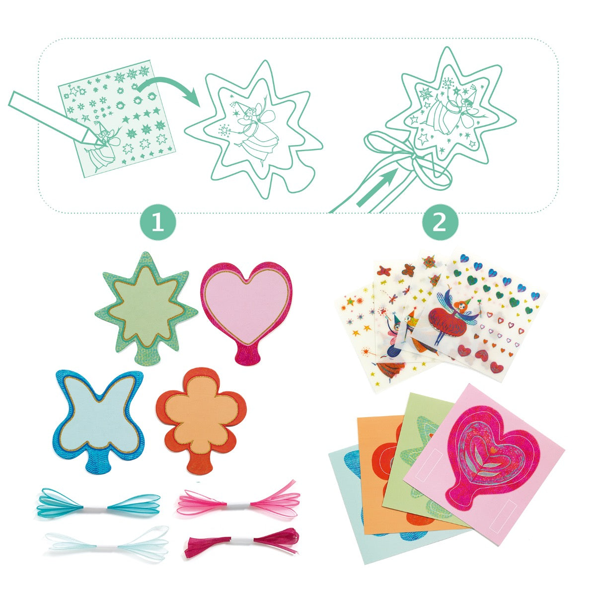 DIY Magic Wands Craft Kit - 4 Enchanted Wand Making Set for Kids | Creative Arts & Crafts, Birthday Party Favors, Pretend Play & Fantasy Costume Accessories