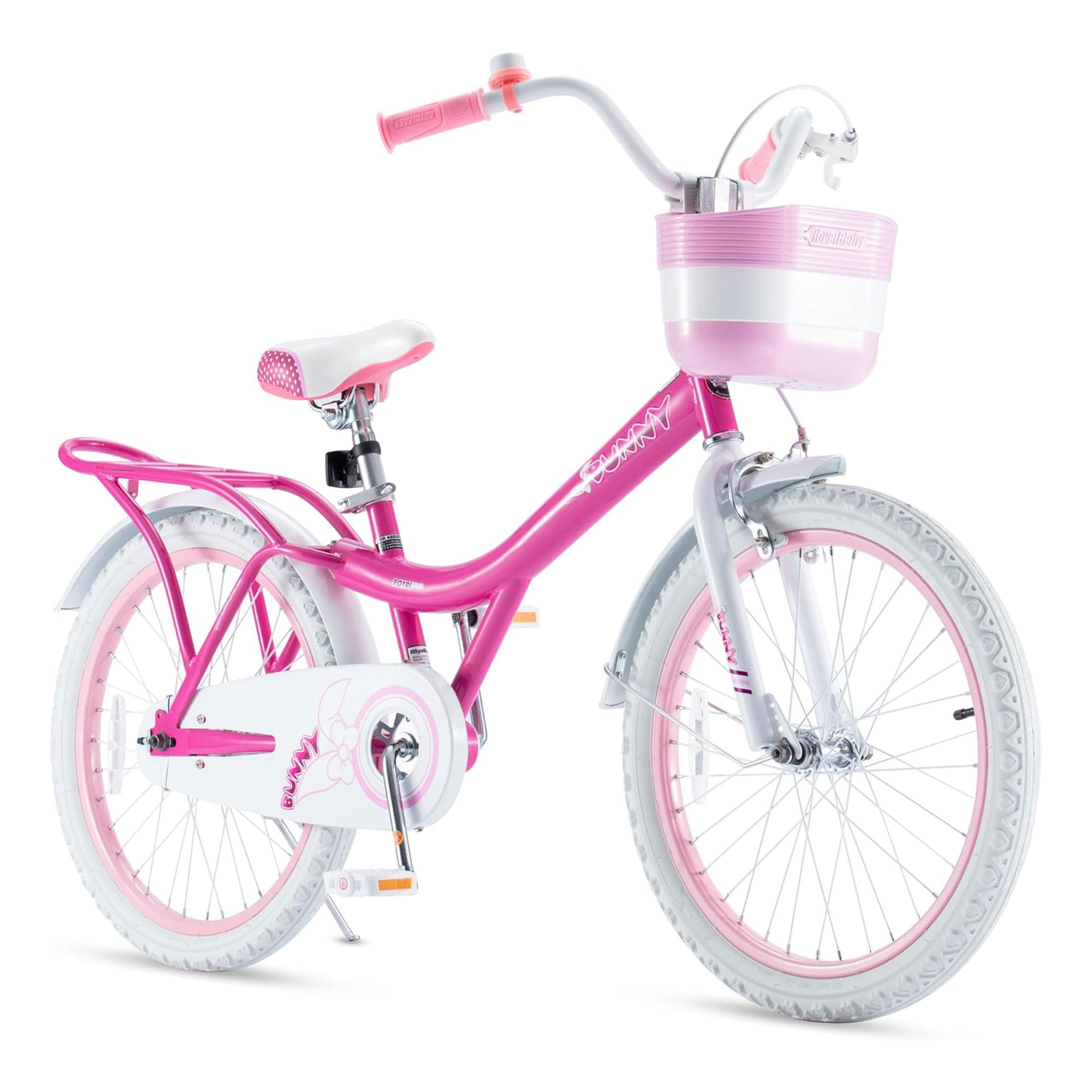Royalbaby Princess Girls Bike for Kids 12-20 Inch - Pink & Purple Children's Bicycle with Basket, Training Wheels & Bell - Perfect for Ages 3-12 | Birthday Gifts, Park Rides & Neighborhood Cycling