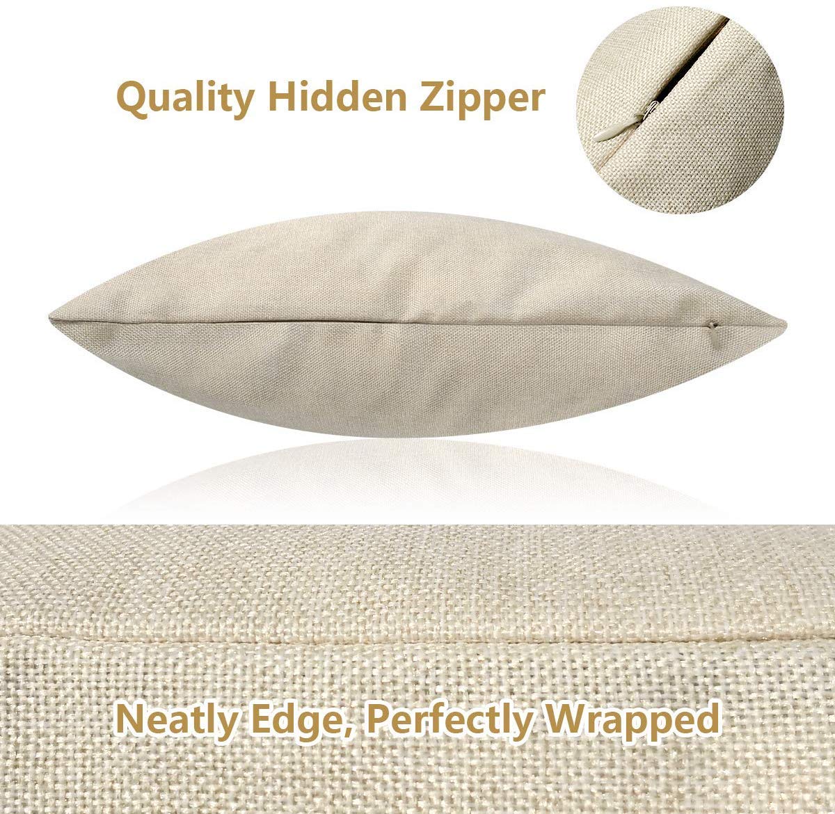 20x20 Inch Linen Throw Pillow Cover - Summer Sun & Lettering Design - Beach Party Decor - Sofa Couch Cushion Cover for Living Room, Bedroom & Outdoor