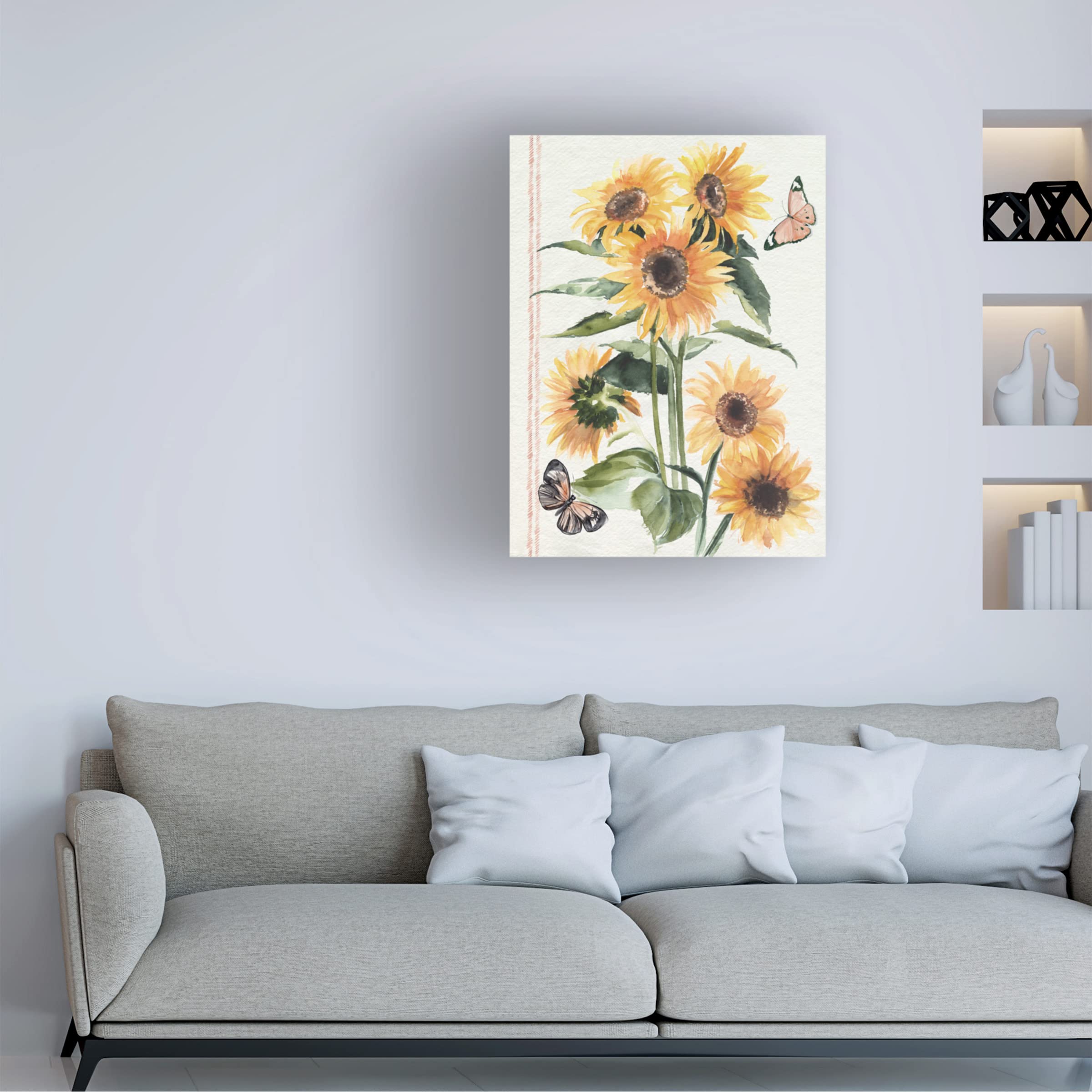 Jennifer Paxton Parker 'Autumn Sunflowers I' Canvas Wall Art Print - Handmade Floral Painting for Living Room, Bedroom & Office Decor - Perfect Gift for Home & Wedding