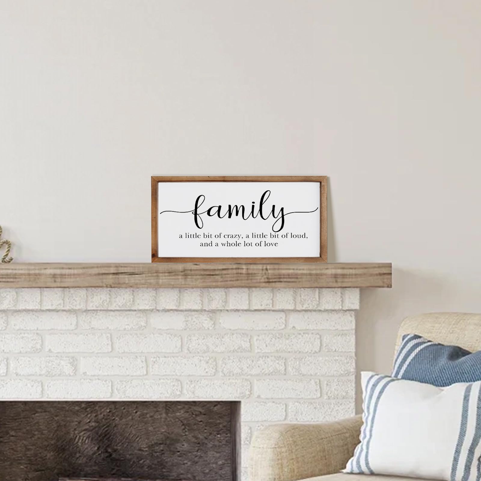Farmhouse Family Sign with Wood Frame - Rustic Wall Decor for Home, Kitchen, Living Room, Bedroom & Bathroom | MODE HOME Family Wall Art for Cozy Home Decor