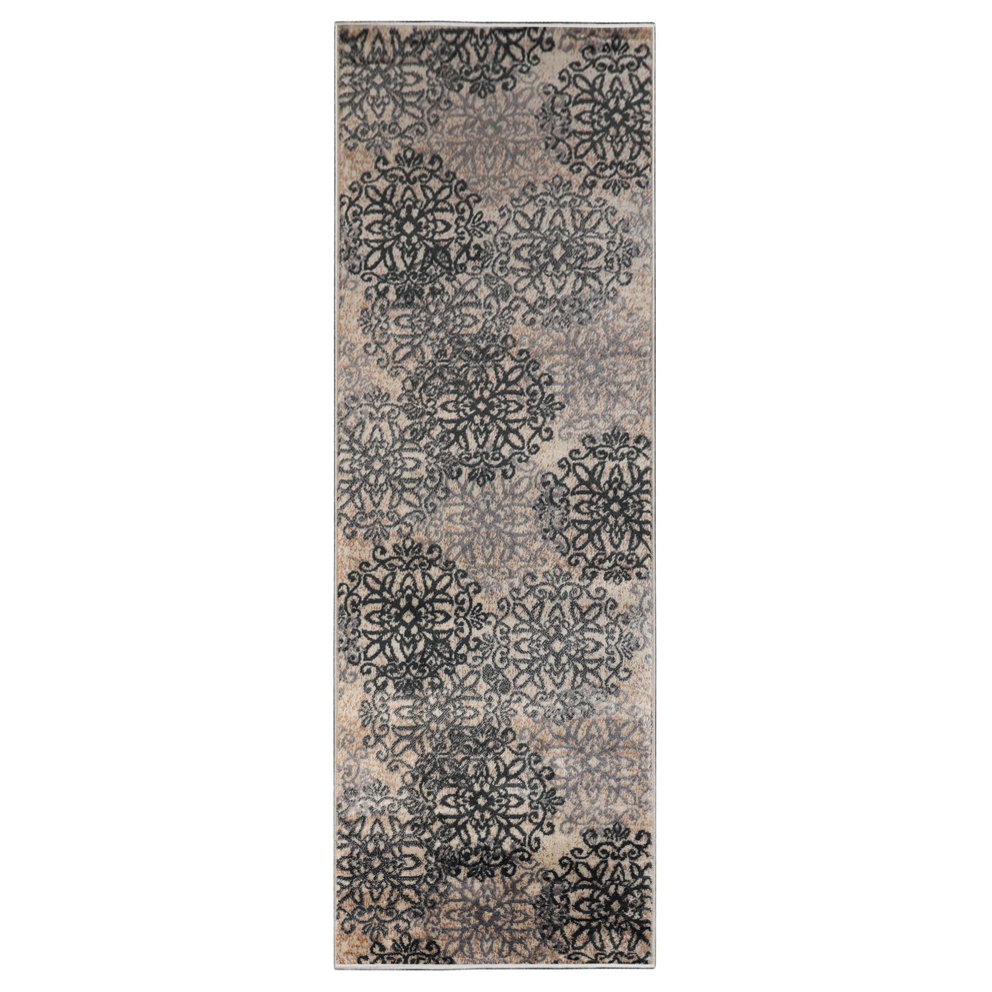 Leigh Traditional Floral Scroll Indoor Area Rugs & Runner Rugs - Non-Slip Soft Living Room Bedroom Decor for Home