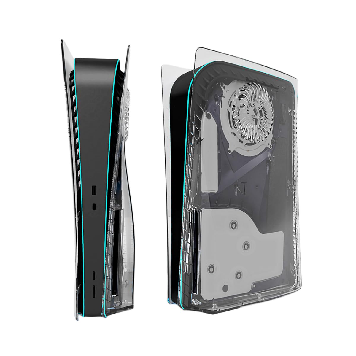 Wedorat Clear Hard Shell Shockproof Faceplate Case for PS5 Disc Version Console - Durable Protective Cover for Gaming & Display Scenes