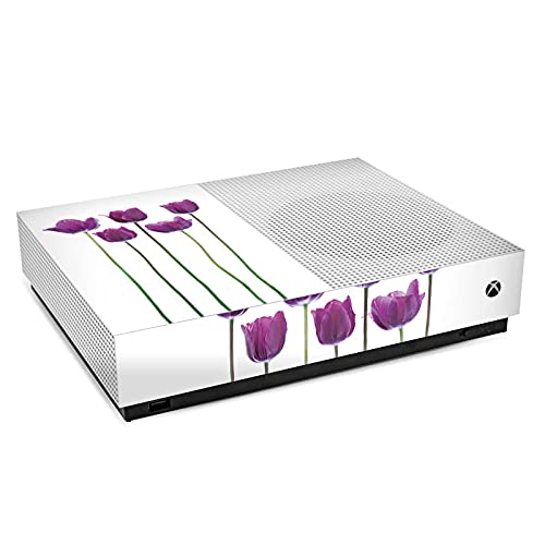 DeinDesign Skin Compatible with Microsoft Xbox One S All Digital Edition - Spring Tulip Flower Vinyl Sticker Wrap | Gaming Console Decoration & Protection for Home Entertainment Setup