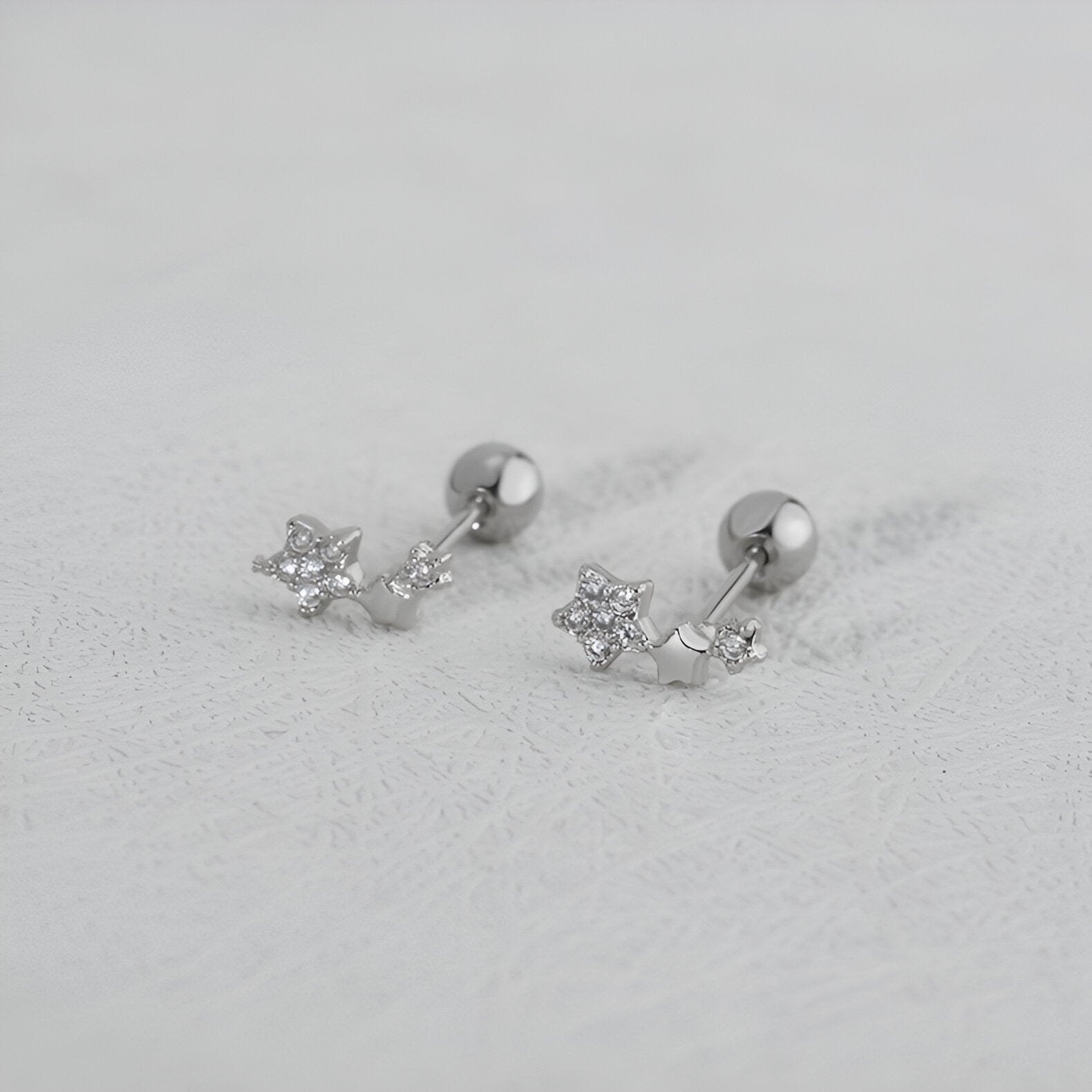20G Cartilage Tiny Moon Star Tragus Stud Earrings - Hypoallergenic Surgical Steel Body Jewelry for Women | Perfect for Daily Wear, Parties & Special Occasions