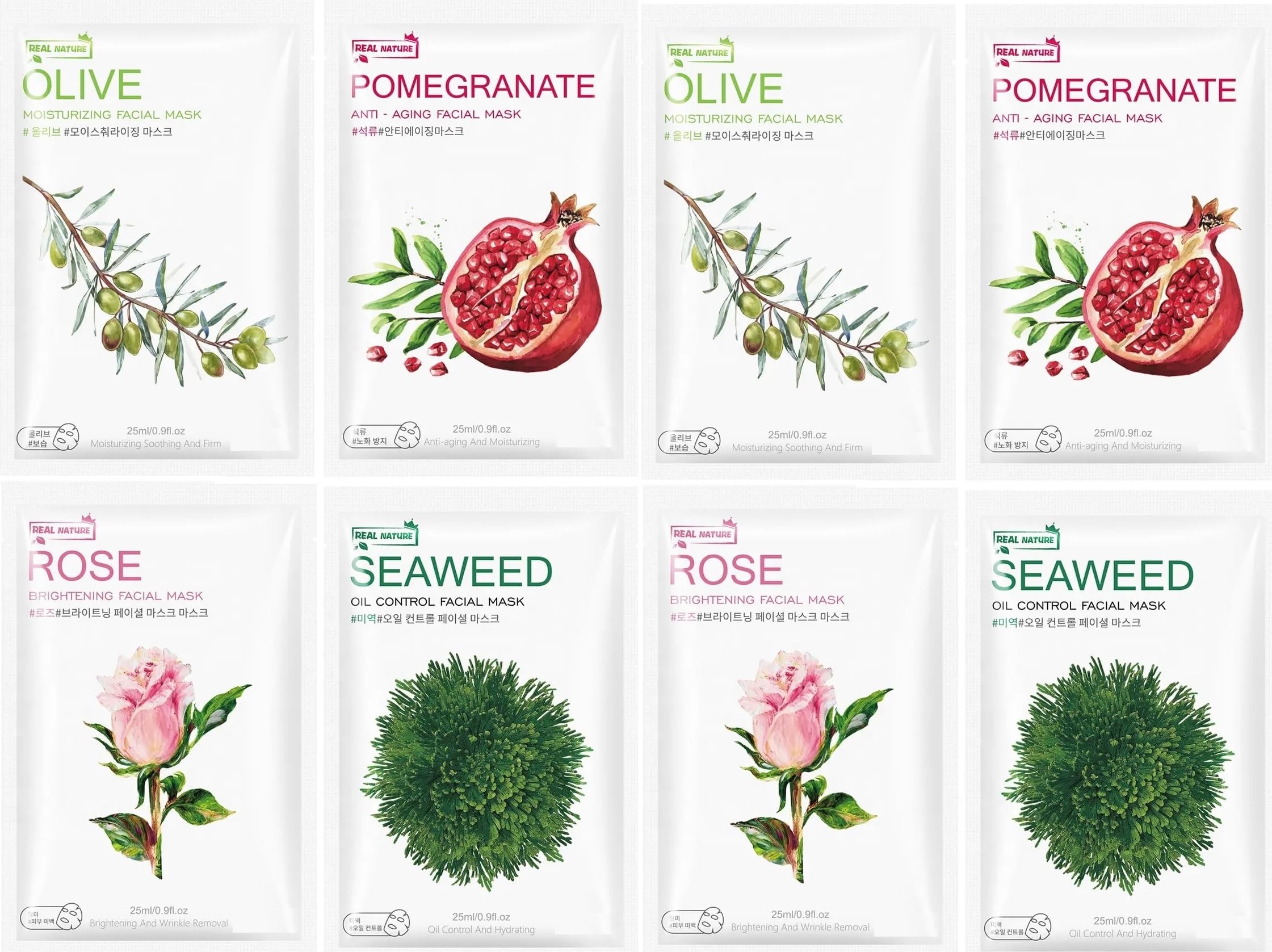 Hydrating & Anti-Acne Face Sheet Mask with Serum - Pack of 8 (25ml*8=200ml) for Clear Skin & Deep Moisturizing - Perfect for Daily Skincare Routine & Spa Night