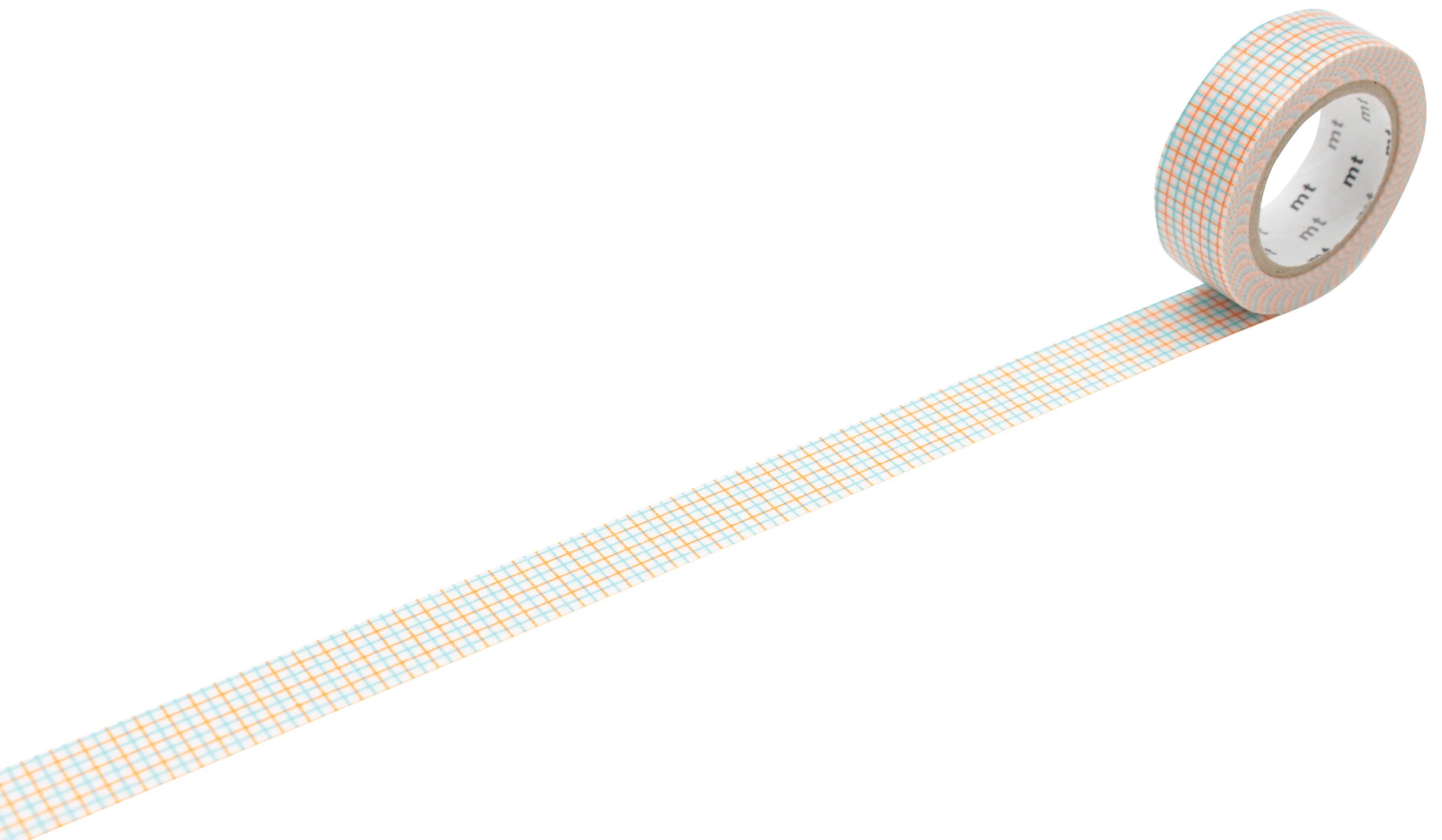 MT Washi Hougan Masking Tape Roll - Aqua/Mikan - Decorative DIY Craft Tape for Scrapbooking, Journaling, Gift Wrapping & Home Decor