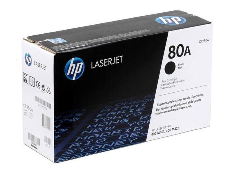 HP 80A Black Toner Cartridge - Compatible with HP LaserJet M401, M425, CP3525 Printers - High Yield Printing for Office & Home Use