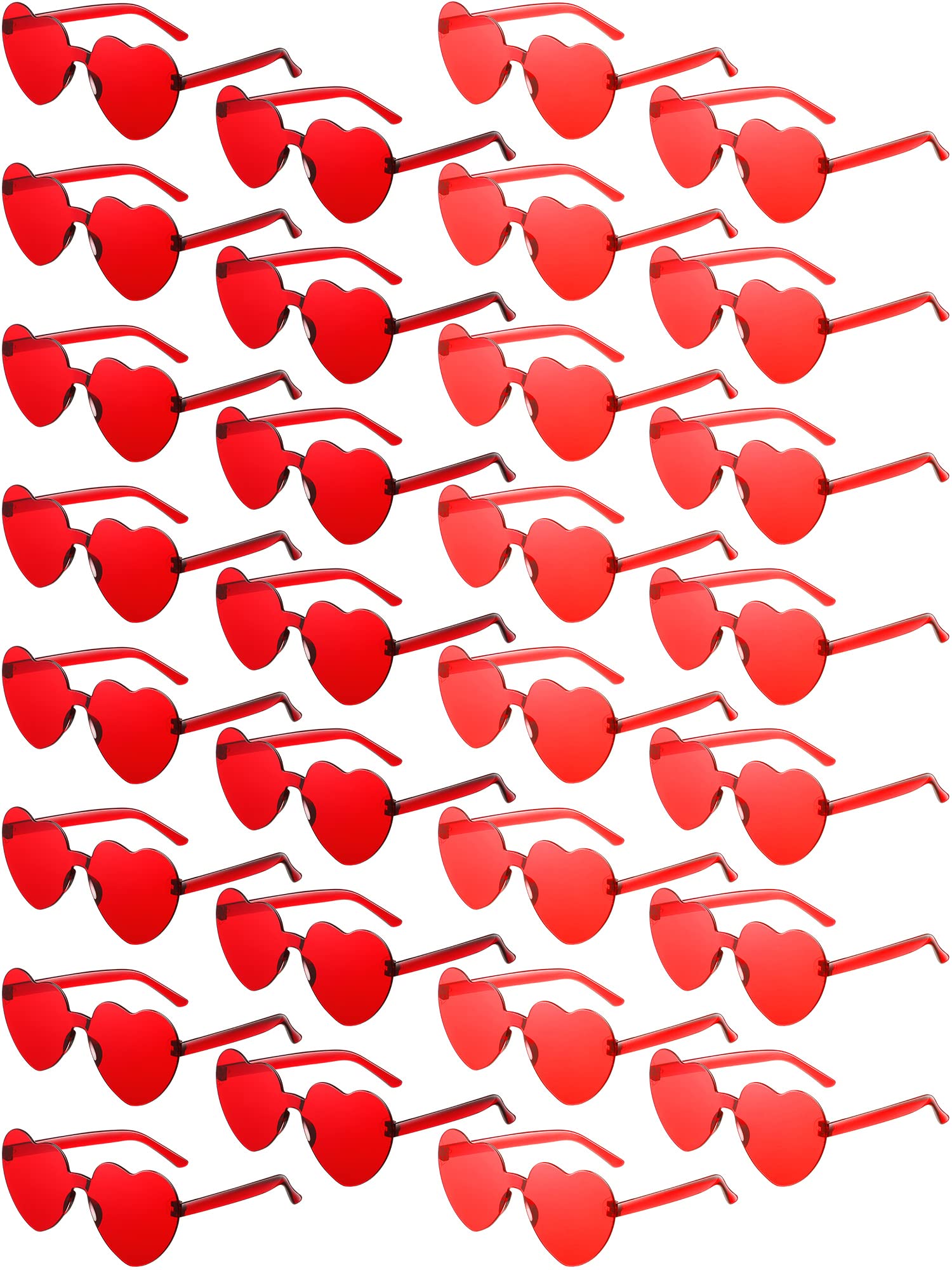 30 Pairs Heart Shaped Sunglasses Bulk - Rimless Candy Color Party Eyewear for Women & Men - Perfect for Valentine's Day, Bachelorette Parties, Festivals & Costume Events
