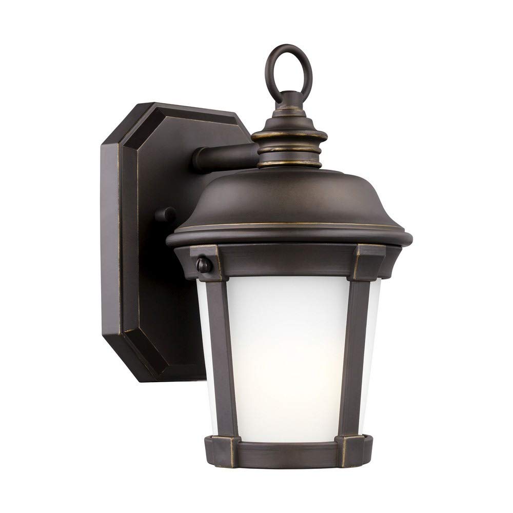 Generation Lighting 8550701-71 Small Outdoor Wall Lantern - Antique Bronze Finish - Weatherproof Exterior Light for Porch, Patio & Garden Decor
