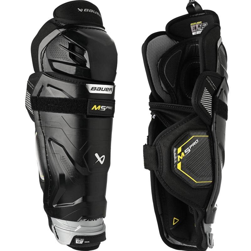 Bauer Supreme M5 Pro Shin Guard for Junior Hockey Players - Protective Gear for Youth Ice Hockey & Field Hockey Training