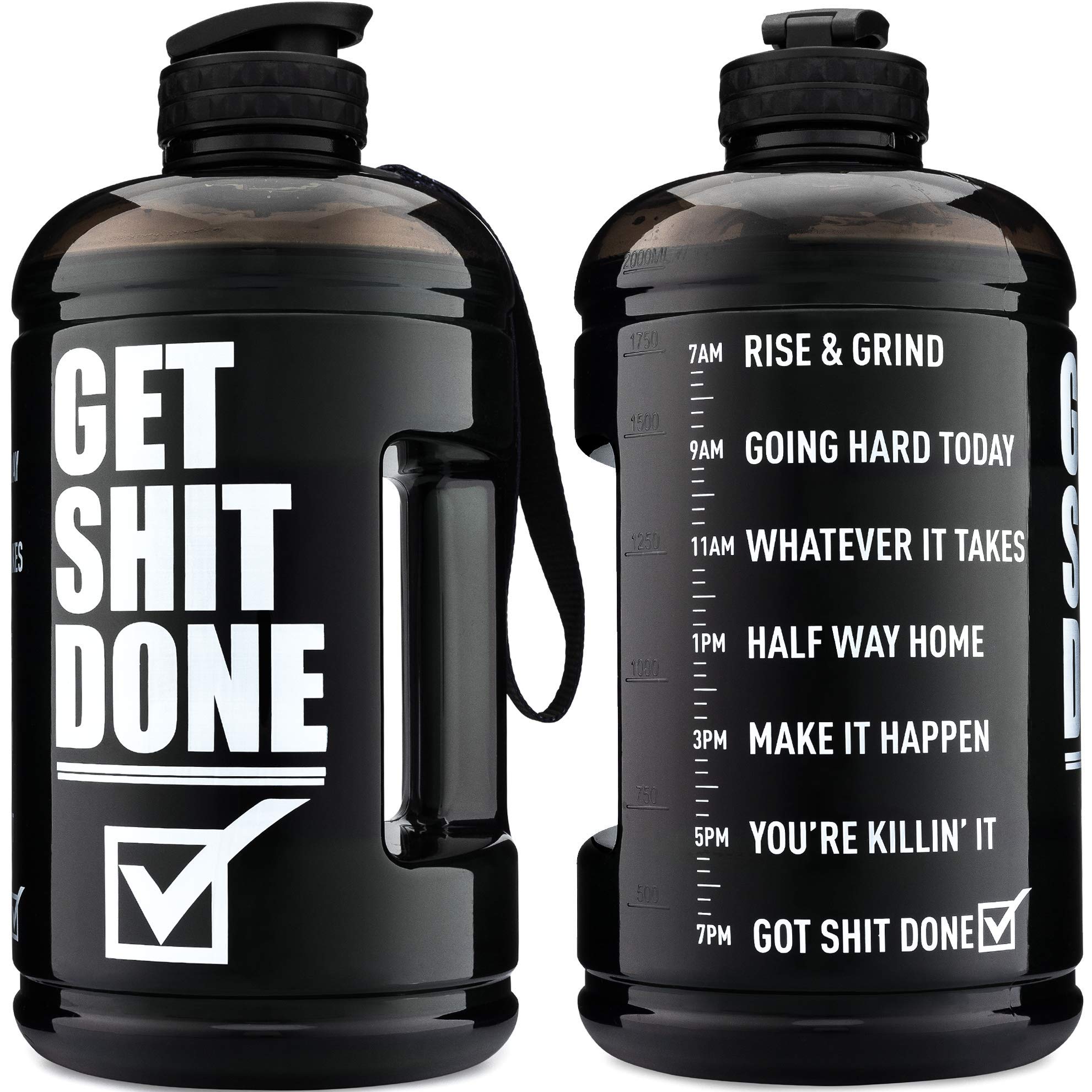 64oz Motivational Water Bottle with Straw & Time Markers - Gym, Hiking, Office