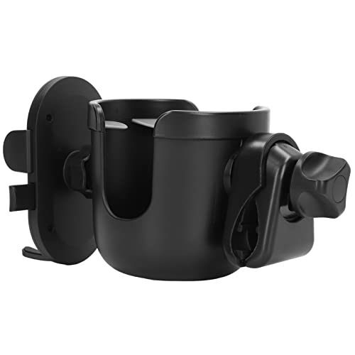 Universal Stroller Cup Holder with Phone Mount - 360° Rotating ABS Plastic, Safe & Stable for Baby Strollers, Wheelchairs & Shopping Carts | Eco-Friendly Travel Accessory for Parents & Caregivers