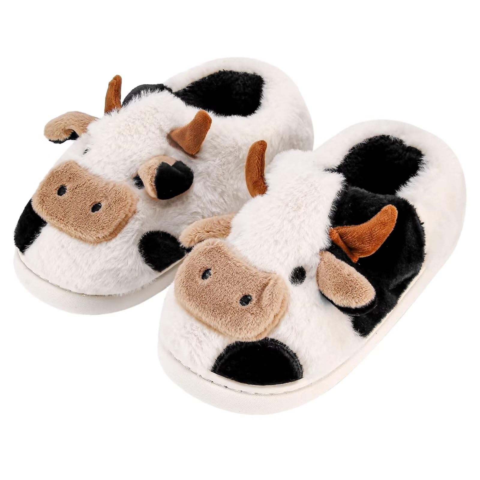 **Cozy Cow Slippers for Kids, Women & Men – Super Soft Fuzzy House Shoes with Memory Foam | Non-Slip Indoor & Outdoor Winter Slippers for Boys, Girls & Toddlers | Perfect for Lounging, Gifts & Cold Weather Comfort**
