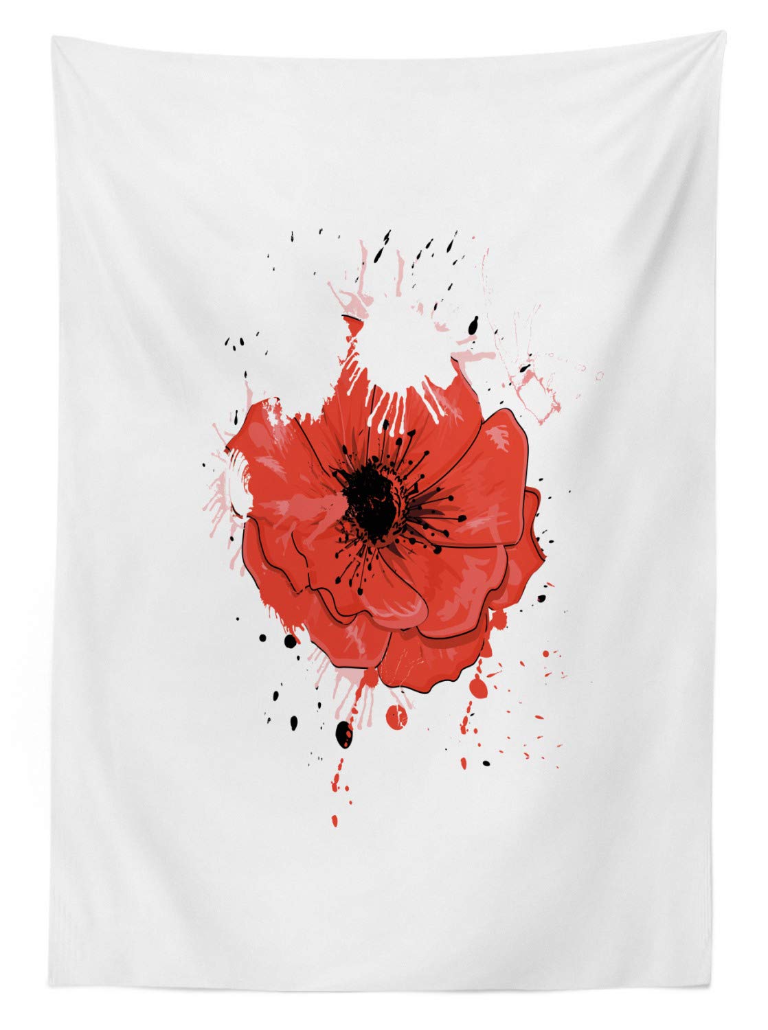 Ambesonne Poppy Flower Outdoor Tablecloth - Washable Picnic Table Cover 58