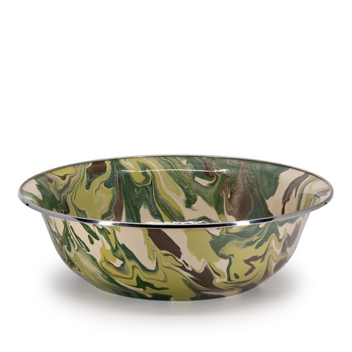 Camouflage Pattern 4 Qt Serving Bowl - Large Mixing & Salad Bowl for Camping, Picnics & Outdoor Dining - Durable Plastic Basin for Kitchen & Party Use
