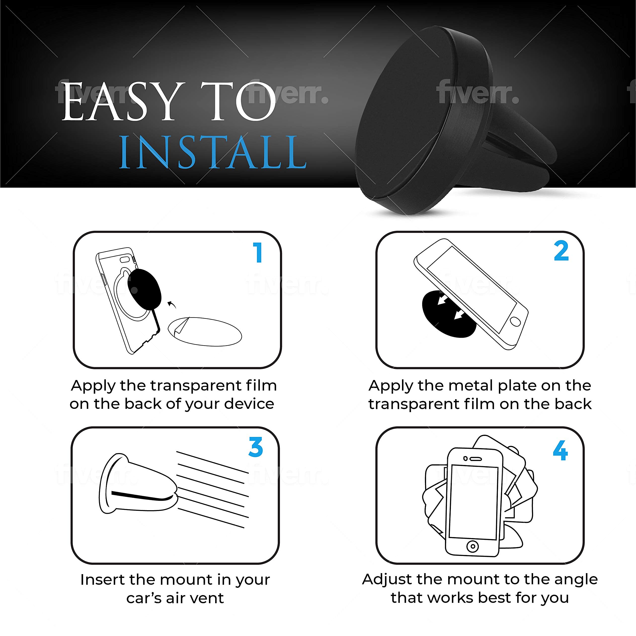 Ride Claw Phone Mount Car Holder - Secure Auto Grip Air Vent Clip for Hands-Free Navigation & Safe Driving