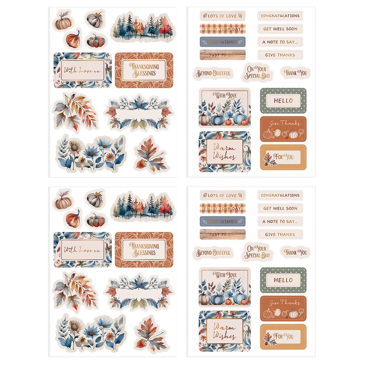 Harvest Cascade Beyond Grateful Foiled Topper Sheets 5551e - Premium Scrapbooking Embellishments for Fall Crafts, Card Making & DIY Projects