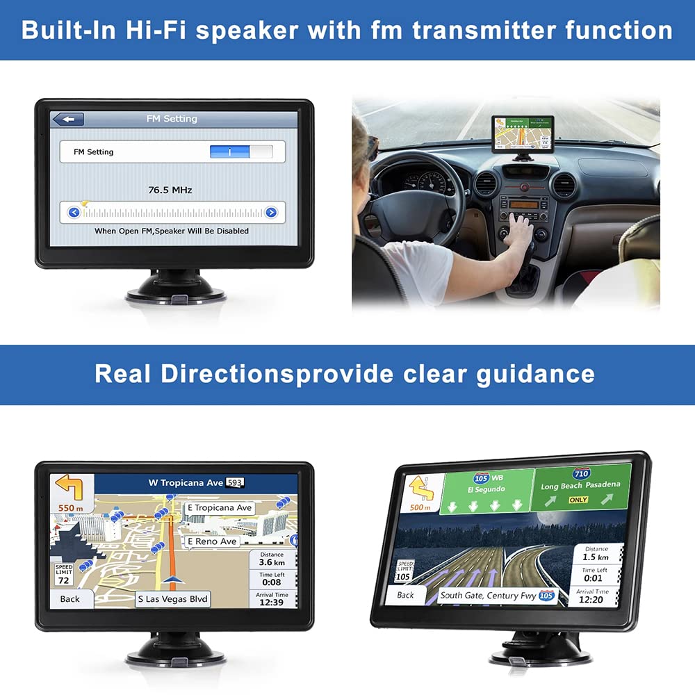 7 Inch HD Touch Screen GPS Car Navigation System - Heavy Duty Truck GPS with Free Lifetime Map Updates for UK & Europe 2024 - Multi-Language Voice Guidance - Perfect for Cars, Trucks & Commercial Vehicles