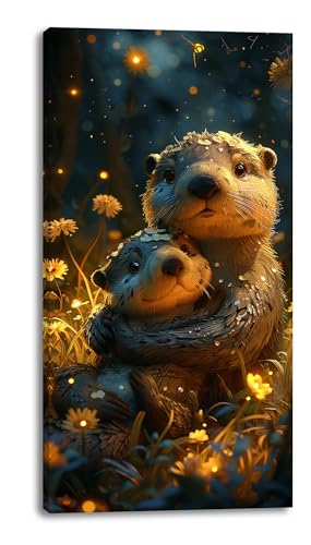 Brown Sea Otters Wall Art (W991)