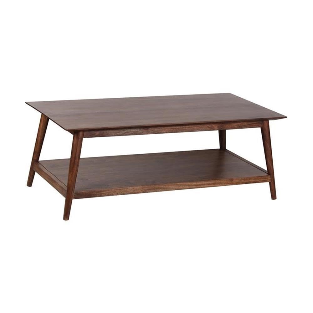 Hawthorne Collections Portola Solid Acacia Wood Coffee Table - Brown, Rustic Living Room Furniture, Perfect for Home Decor & Entertaining Guests
