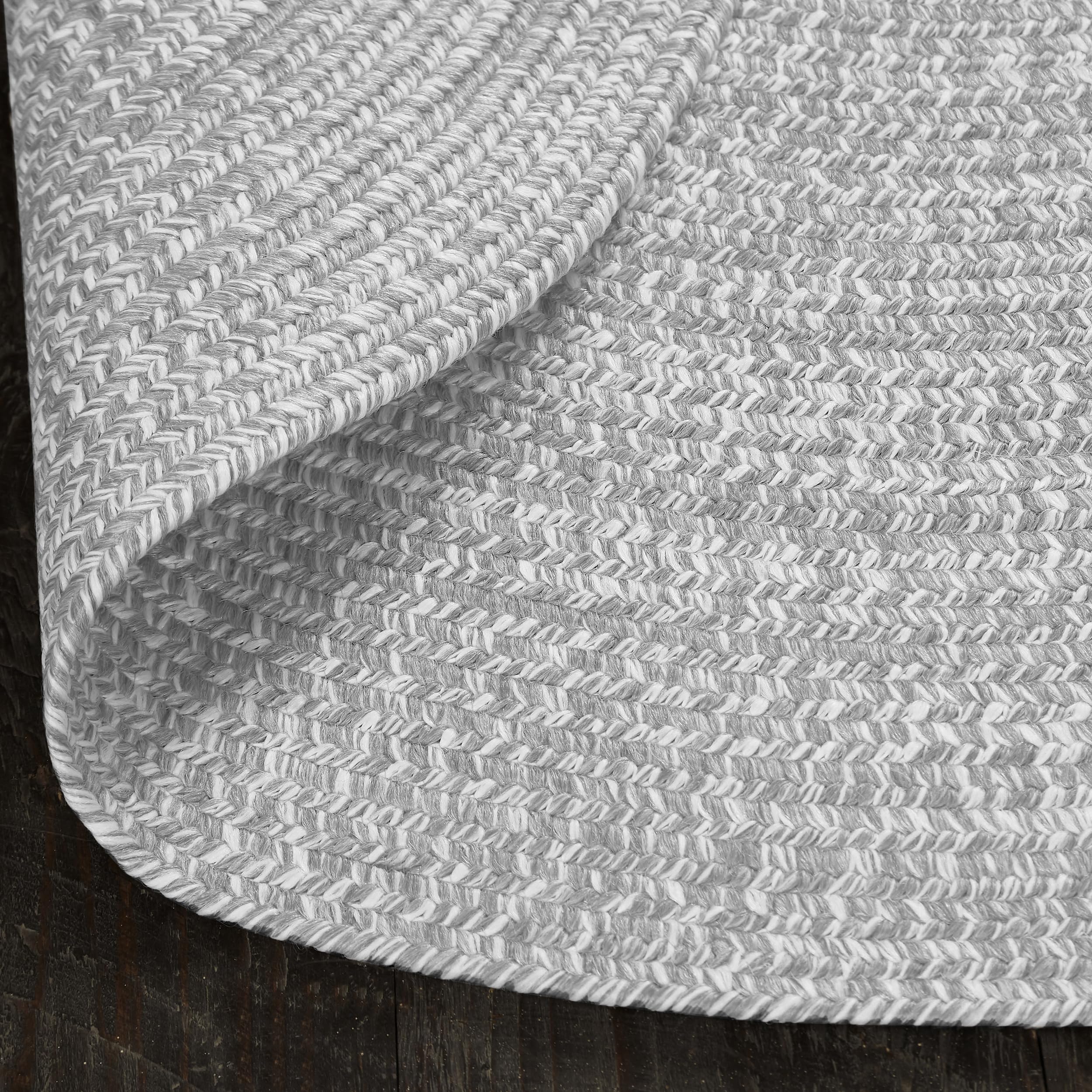 Premium Reversible Braided Oval Rug 5' x 8' - Indoor/Outdoor Washable Area Rug for Living Room, Bedroom, Office, Kitchen & Dining - Slate-White - Perfect for Home Decor, Patio & High-Traffic Areas