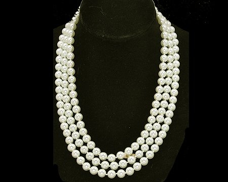 Elegant Cream Faux Pearl Necklace - 60