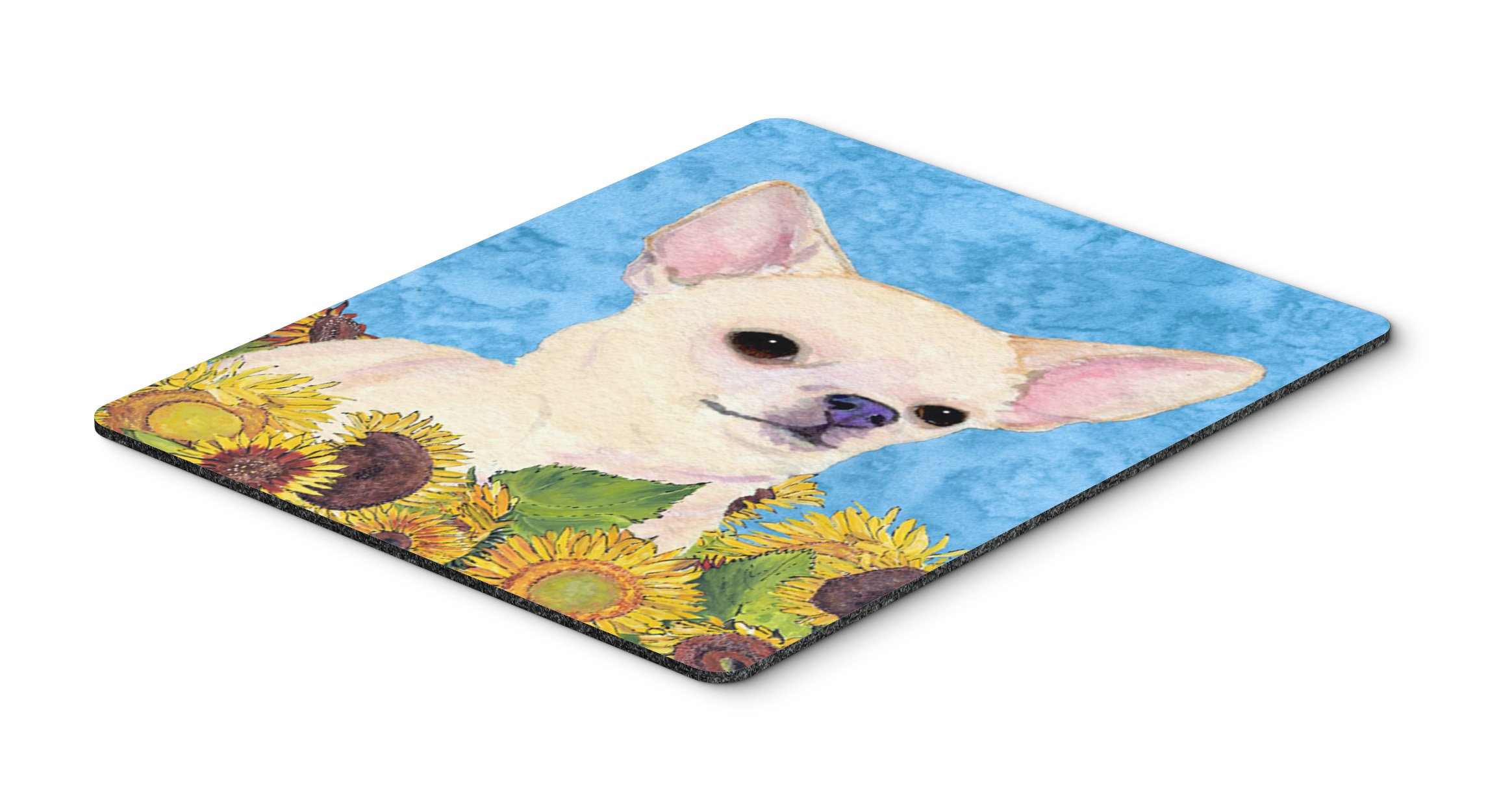 Chihuahua in Summer Flowers Mouse Pad - Large Washable Non-Slip Desk Mat for Home Office, Gaming & Computer Work | Cute Dog-Themed Mousepad for Laptop & PC | Perfect Gift for Pet Lovers & Office Decor