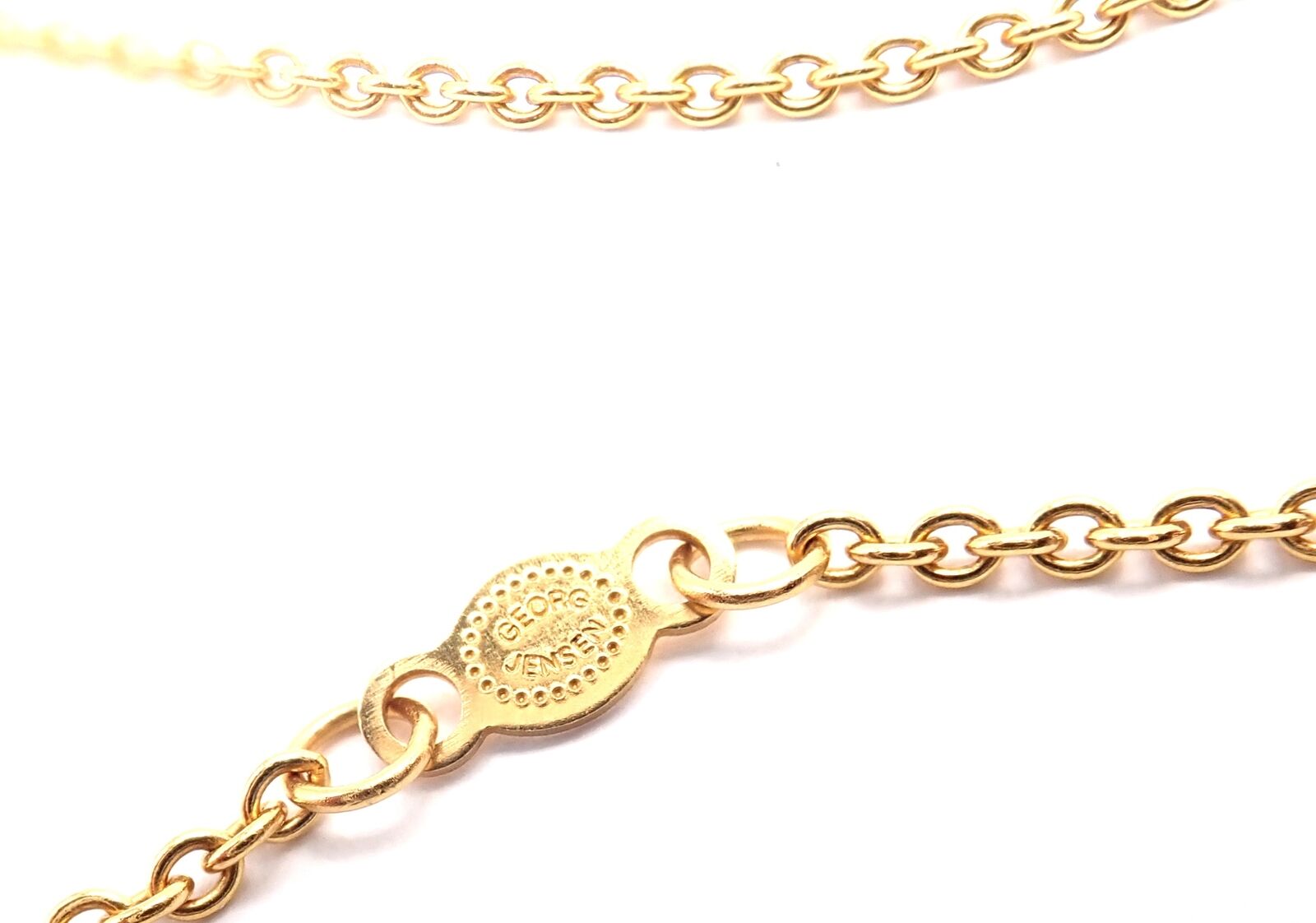 Authentic Georg Jensen 18k Yellow Gold Star of David Pendant Necklace - Elegant Jewish Jewelry for Hanukkah, Bar Mitzvah & Special Occasions