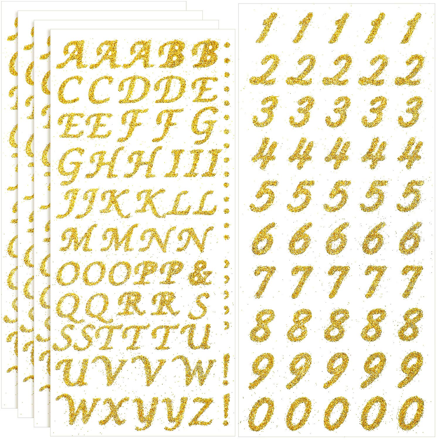 5 Sheets Graduation Cap Stickers - Glitter Alphabet & Number Self-Adhesive Rhinestone Decals for DIY Grad Cap Decorations (Gold) | Perfect for Graduation Party, School Events & Craft Projects