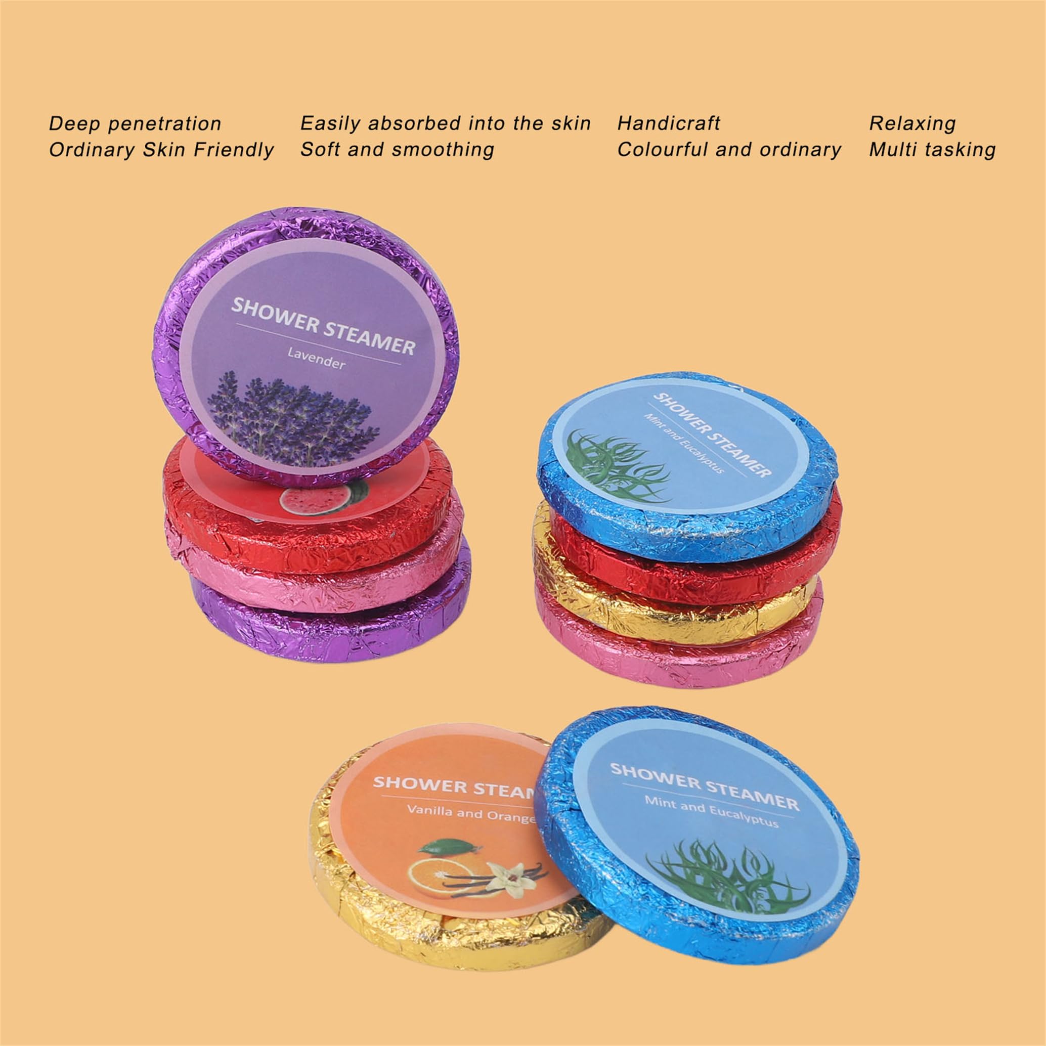 Aromatherapy Shower Steamers with Essential Oils - 10 Pack Relaxing Bath Bombs for Stress Relief, Perfect Birthday & Christmas Gifts for Women - Create a Spa Experience at Home for Ultimate Relaxation