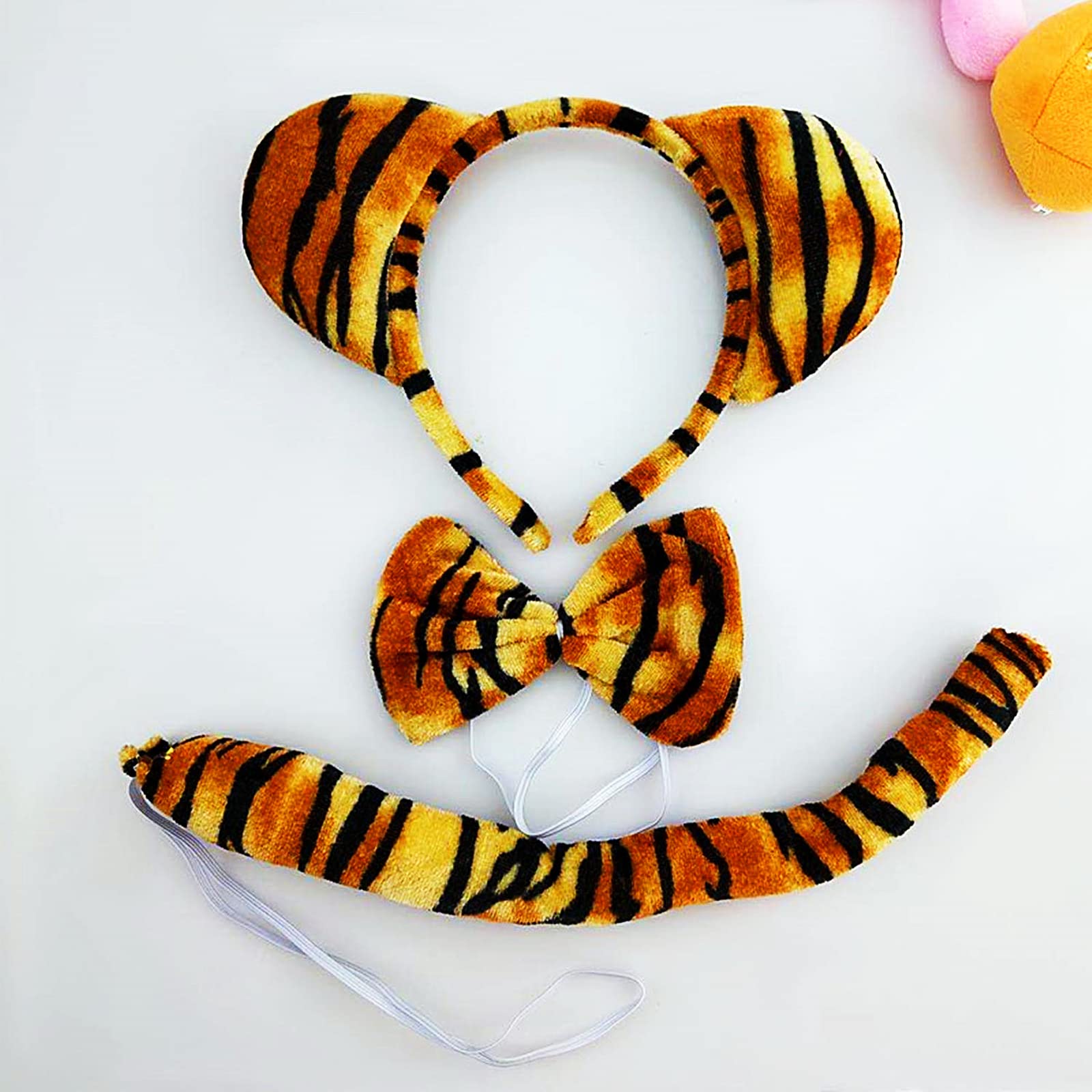 4 Sets Zoo Animal Headbands for Adults - Halloween Costume Ears & Tail Accessories Set - Perfect for Halloween Parties, Cosplay, and Themed Events