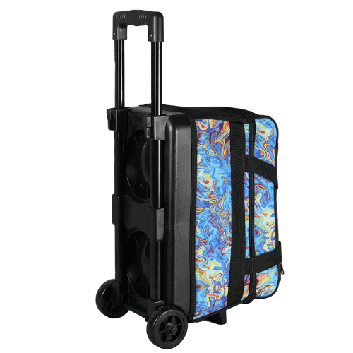 ELITE Basic Double Roller Blue Swirl Bowling Bag - Durable Rolling Bowling Ball Carrier for League Play & Tournament Travel