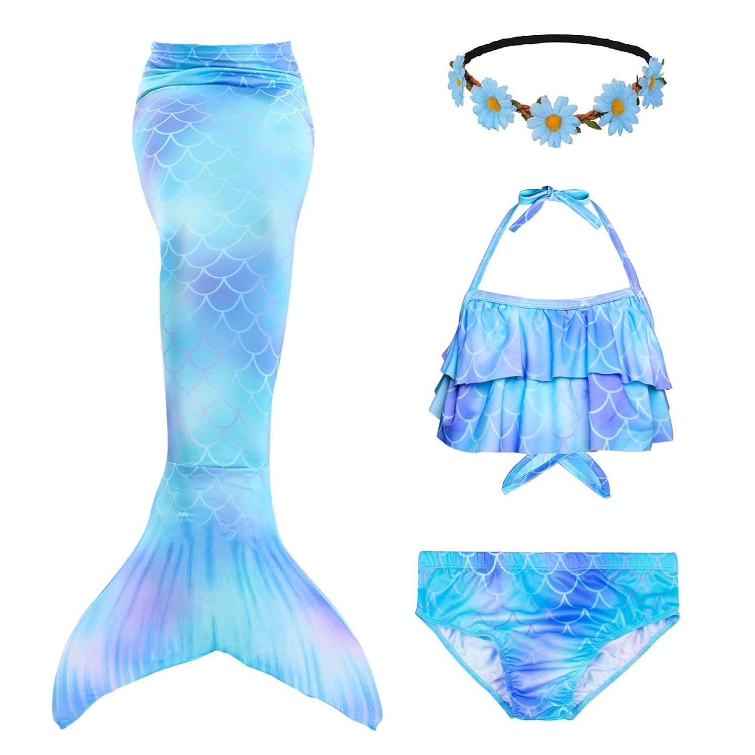Mermaid Tail Swimsuits for Girls - Princess Bikini Bathing Suit | Kids Fantasy Swimwear for Pool, Beach & Underwater Photography