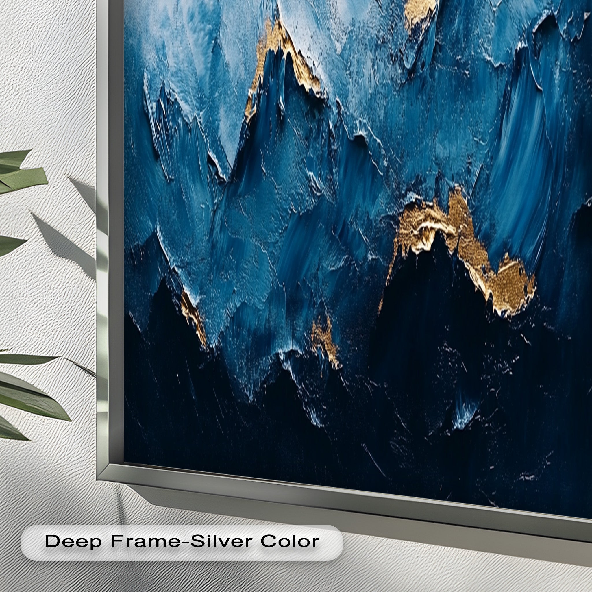 Blue Ridge Art - Handmade Abstract Mountain Oil Painting on Canvas for Home & Office Wall Decor