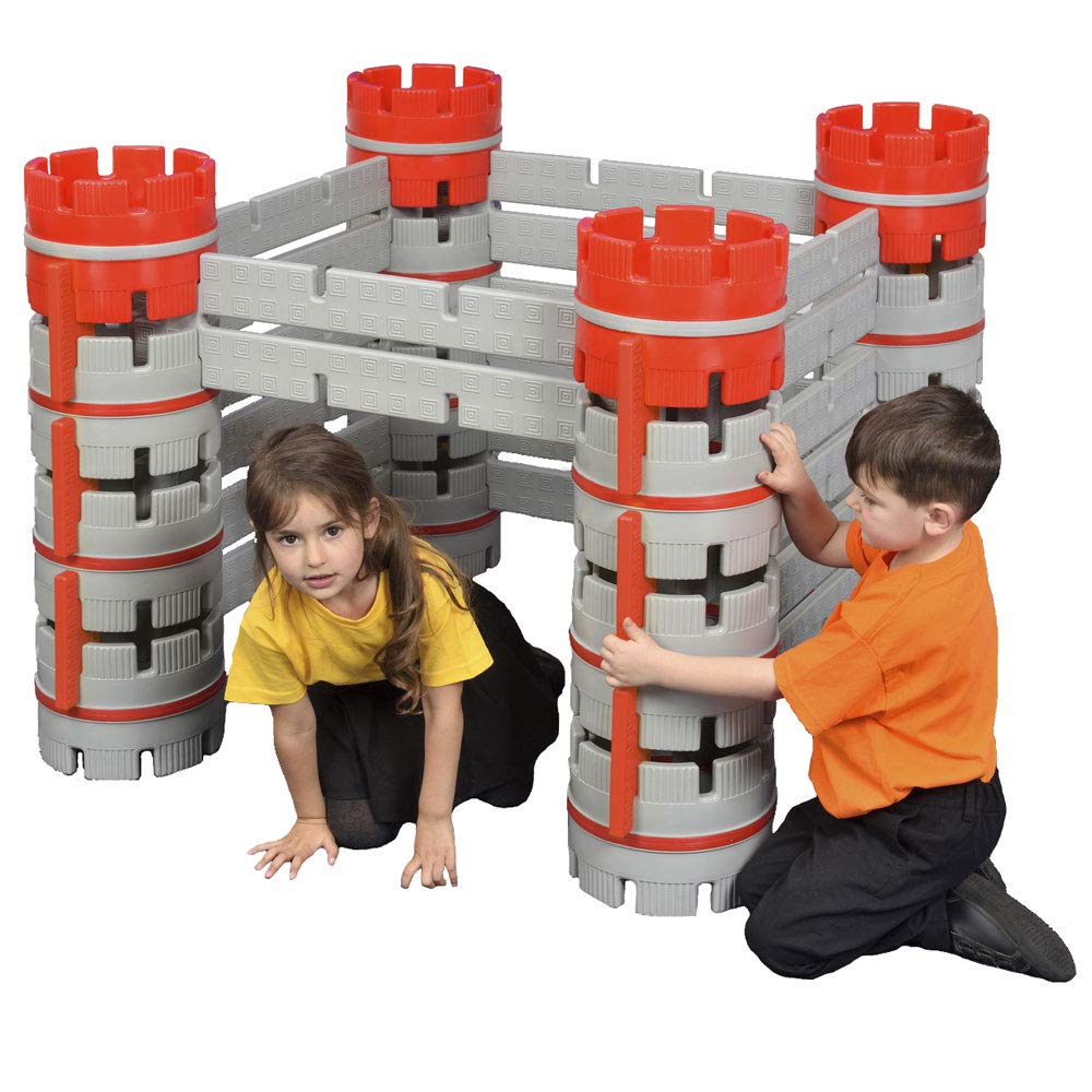 Kids Constructa Castle Play Structure - 54 Piece Multicolor Interlocking Building Kit for Toddlers Age 2+ | STEM Learning Toy for Preschoolers | Perfect for Indoor Playrooms & Backyard Adventures