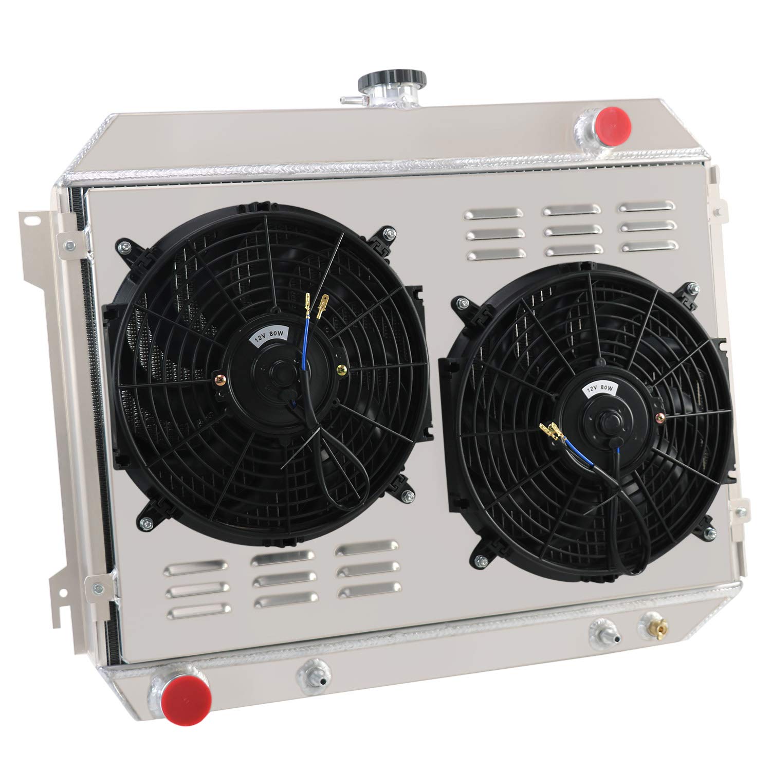 ALLOYWORKS 3 Row All Aluminum Radiator with Shroud, Fan & Relay Kit - Fits 1968-1974 Dodge Charger, Challenger, Coronet & Plymouth Mopar | High-Performance Cooling Upgrade for Classic Muscle Cars