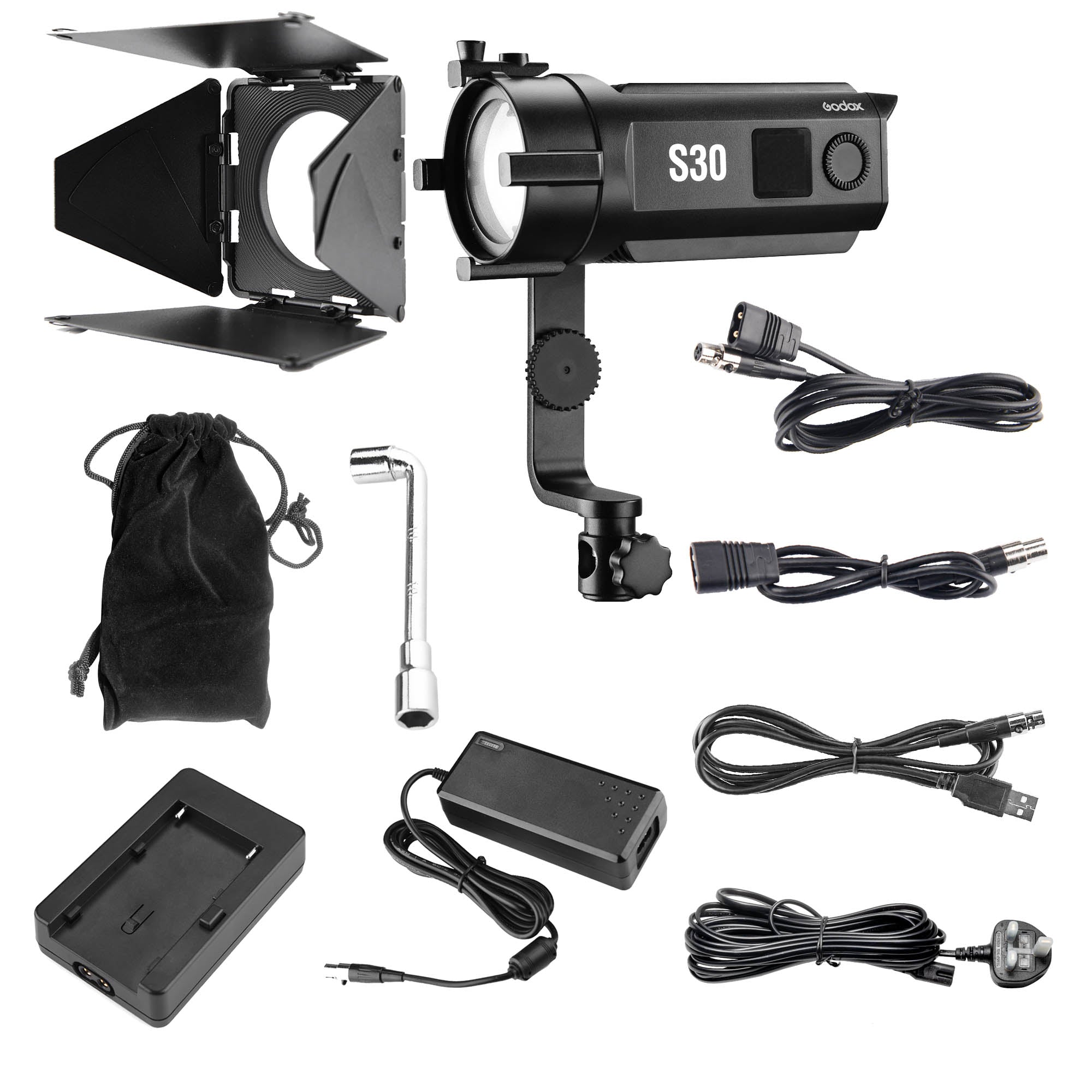 Godox S30 30W Daylight Balanced LED Focus Light - Perfect for Photography, Videography, and Studio Lighting
