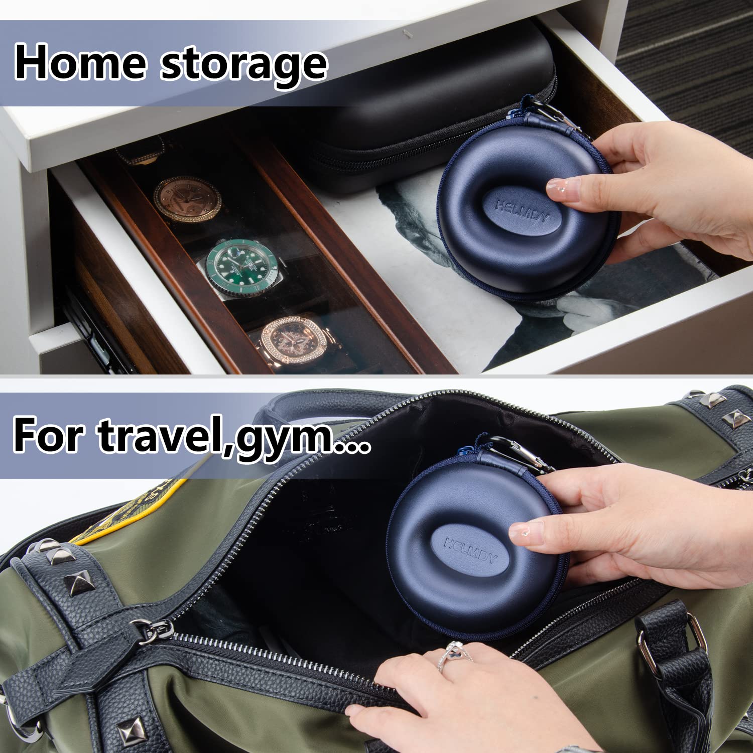 Men's Travel Watch Case - Portable Single Slot Storage Box for Watches up to 50mm | Perfect for Business Trips & Vacations