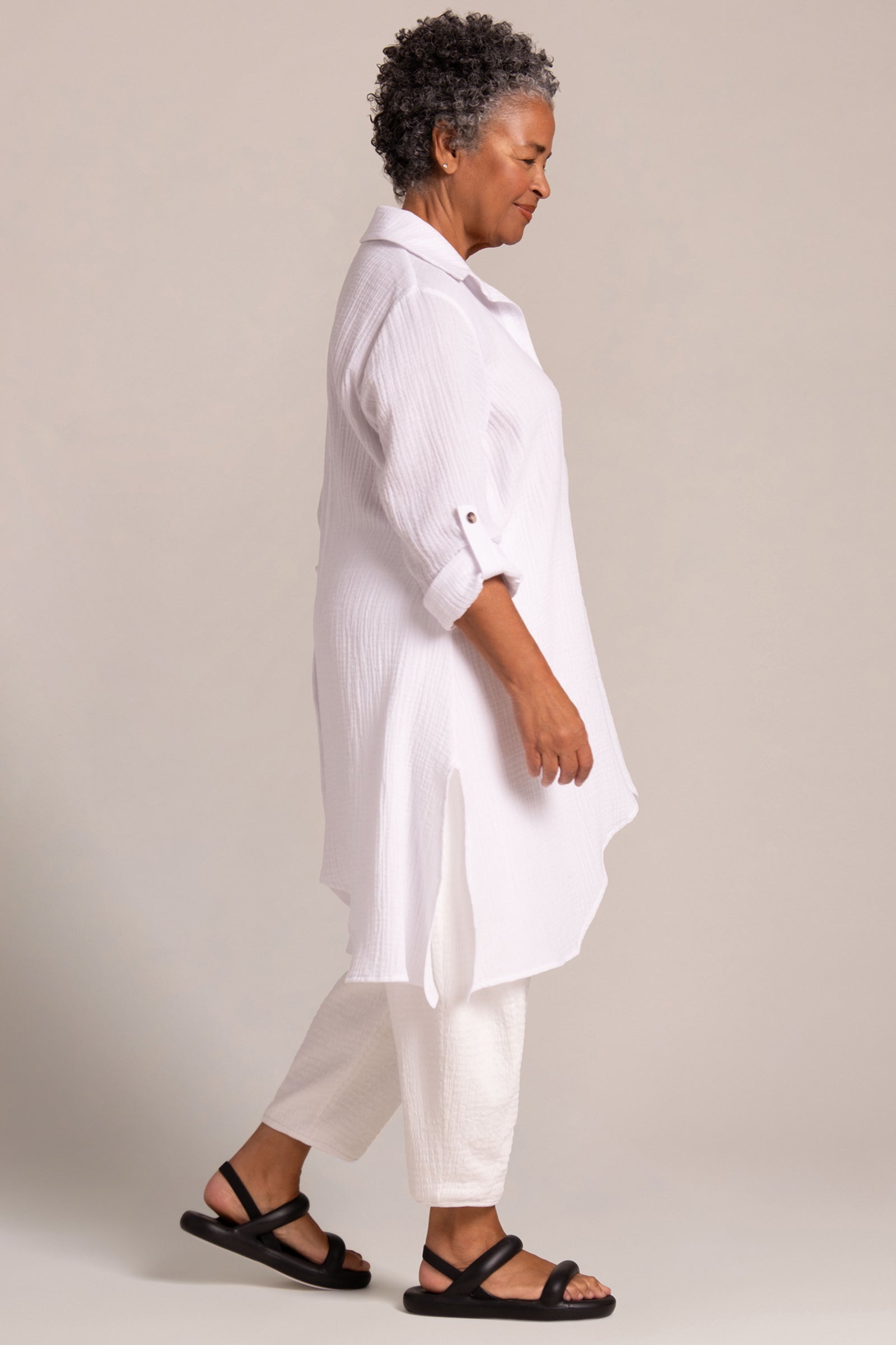 Breeze Sharktail Shirt for Men - Premium White Casual Button Down Shirt | Perfect for Summer Outfits, Beach Vacations & Office Wear