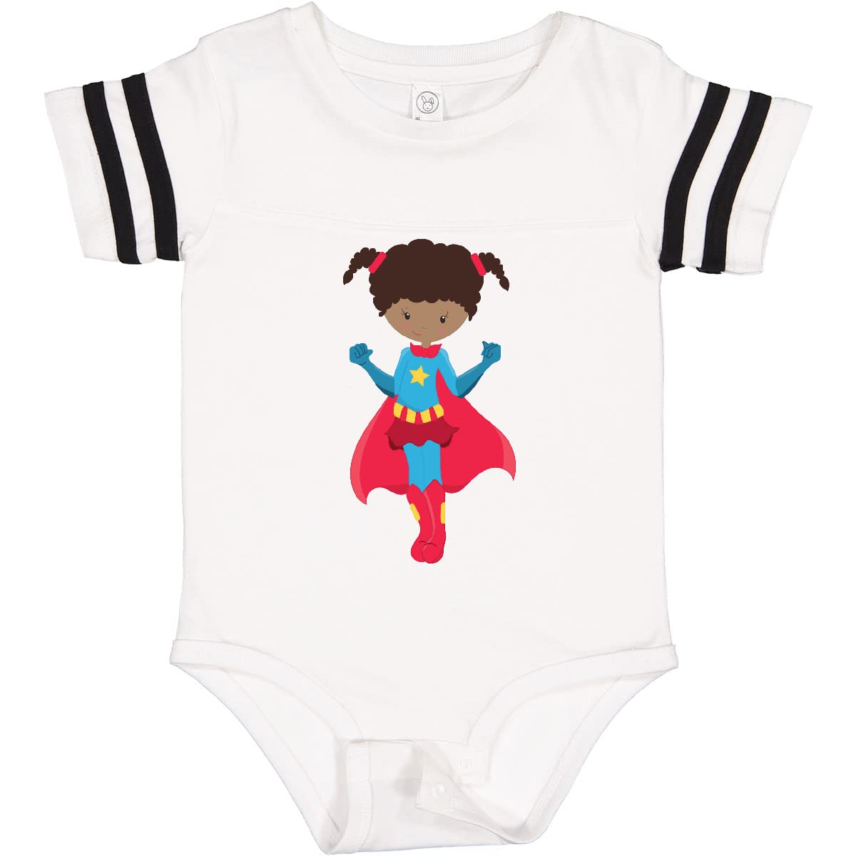 Inktastic African American Superhero Girl Red Cape Baby Bodysuit - Perfect for Cosplay, Birthday Parties & Everyday Wear
