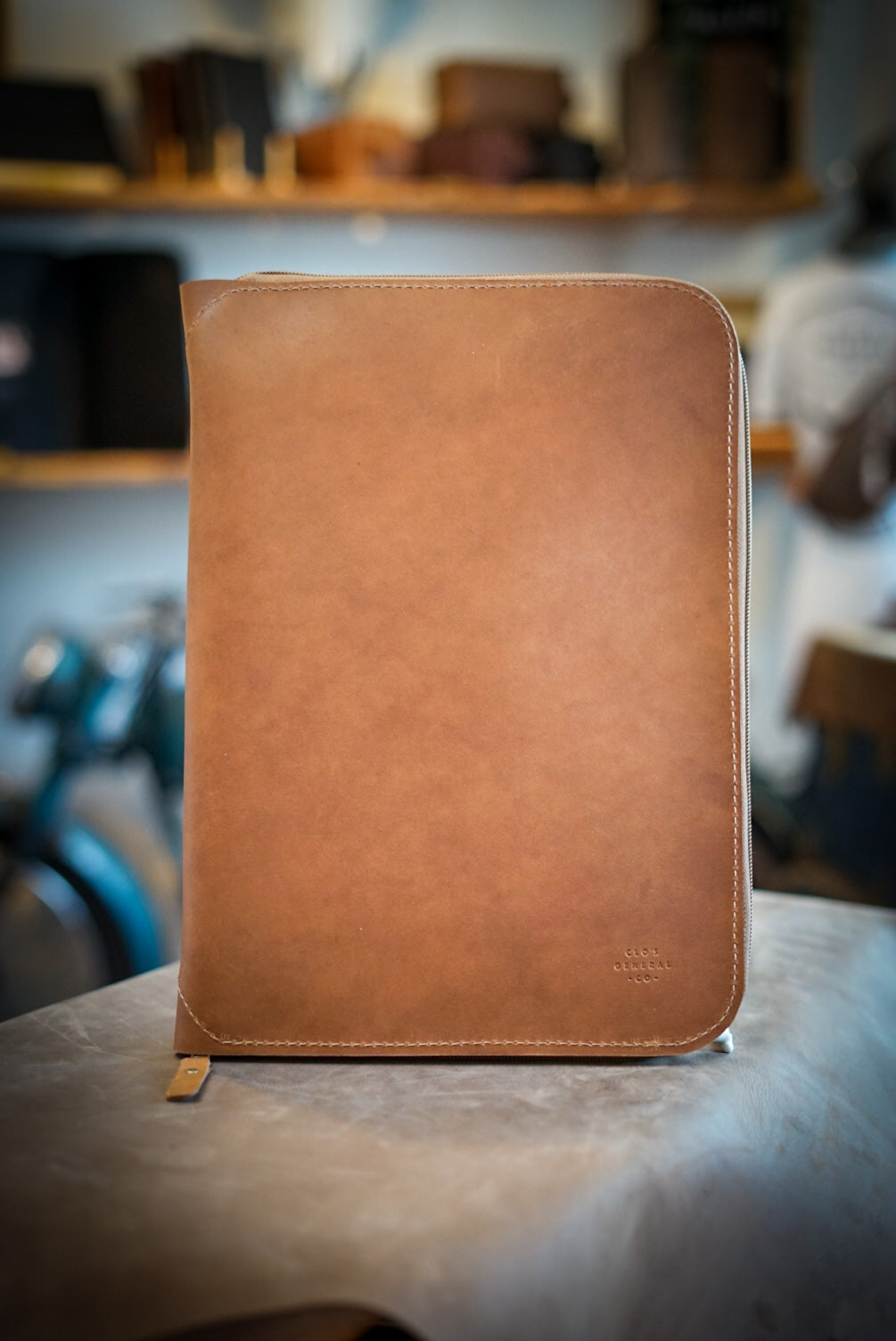 Professional Leather Padfolio Tan - Executive Portfolio with Notepad Holder for Business Meetings & Office Use