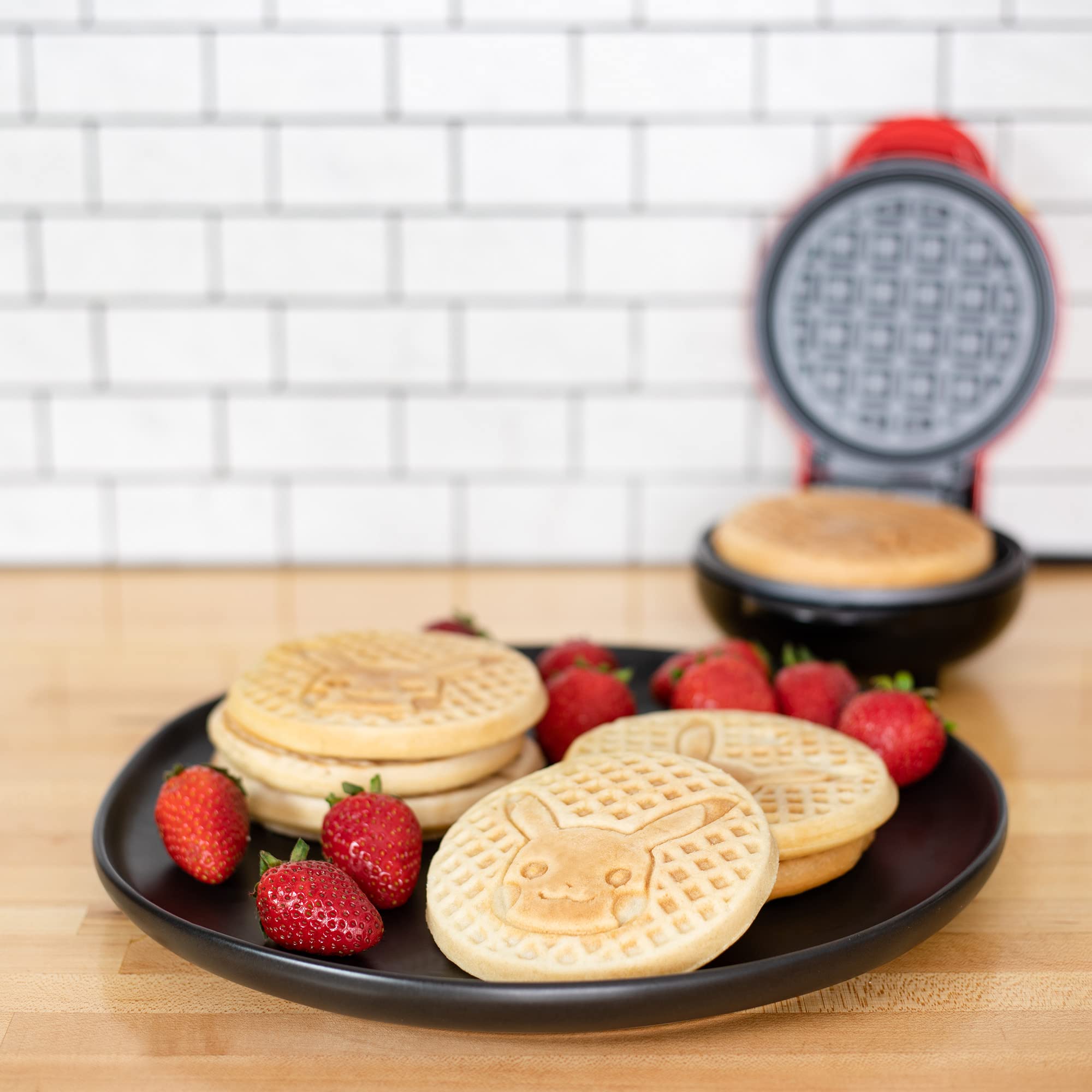 Pokémon Pikachu Mini Waffle Maker - Electric Non-Stick Waffle Iron for Kids & Adults - Perfect for Breakfast, Parties & Pokémon Fans - Cute Pokemon Kitchen Appliance Gift Idea