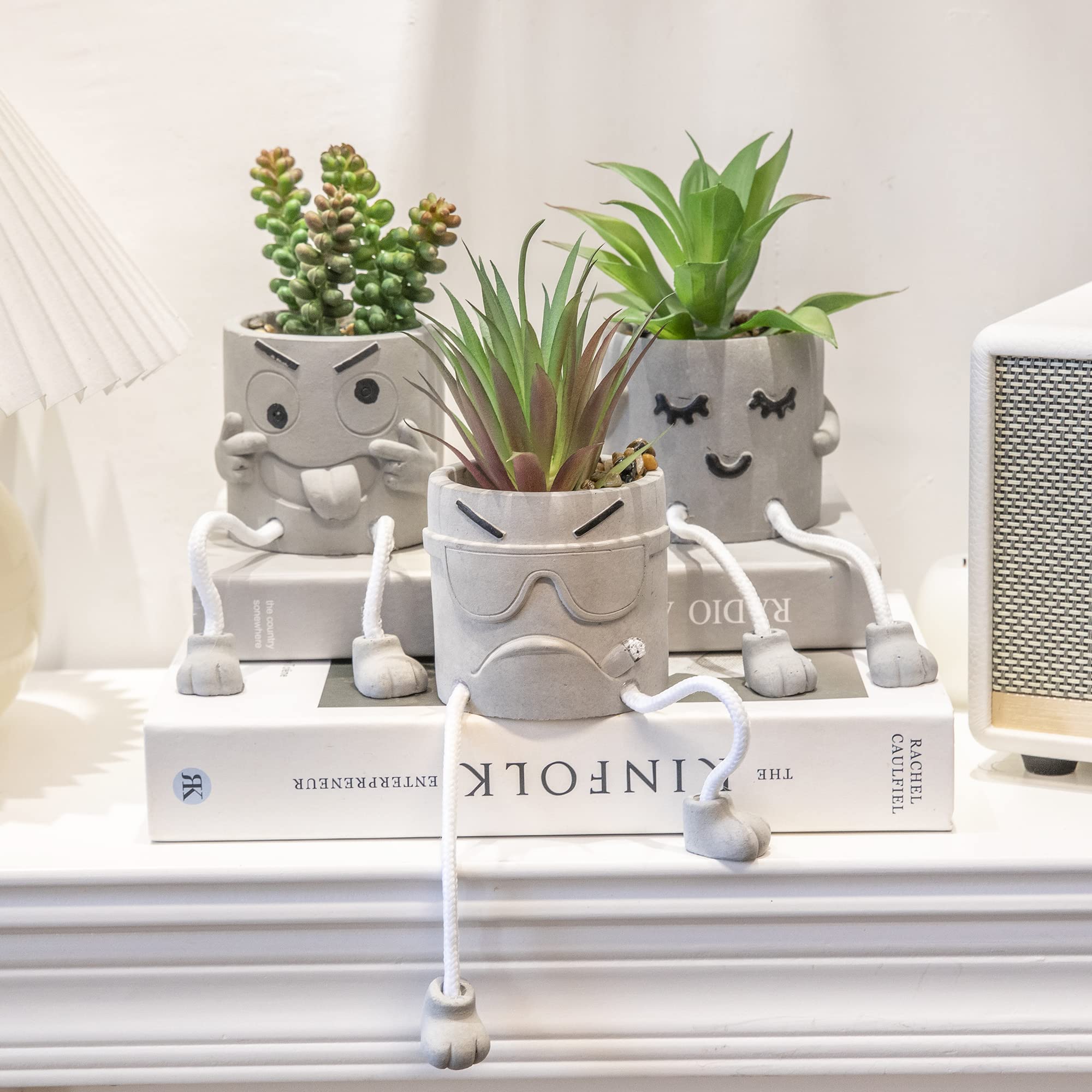 3PCS Artificial Succulent Plants - Small Fake Plants for Office Desk, Bedroom & Bathroom Decor - Lovely Faux Succulents for Home & Workspace - Perfect for Desk Organizing, Gift Giving & Interior Styling