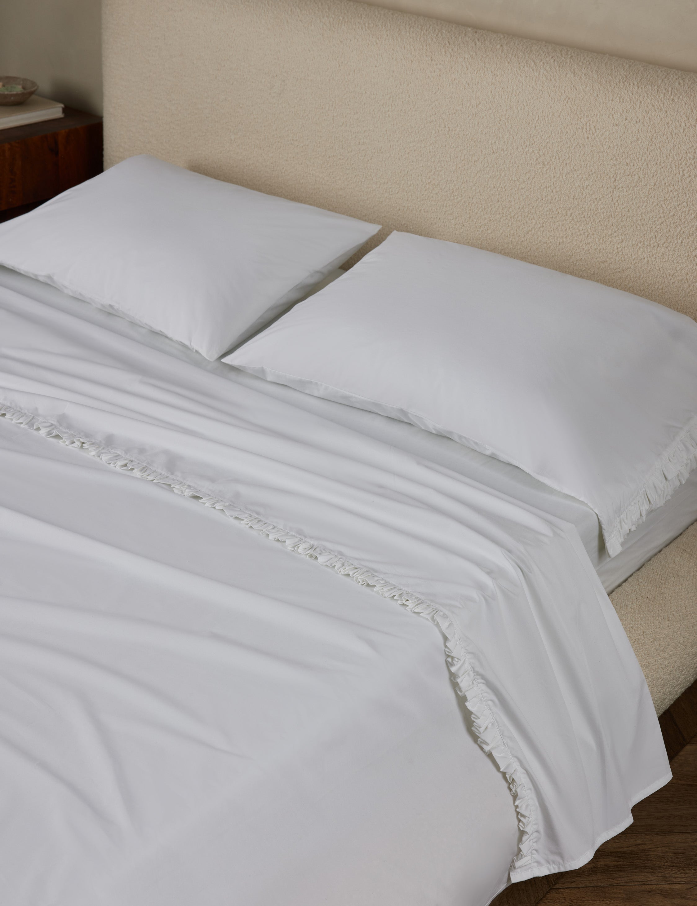 Audrey Ruffle Cotton Percale Sheet Set - Soft & Breathable Luxury Bedding by Pom Pom at Home - Perfect for Master Bedrooms, Guest Rooms & Cozy Home Decor