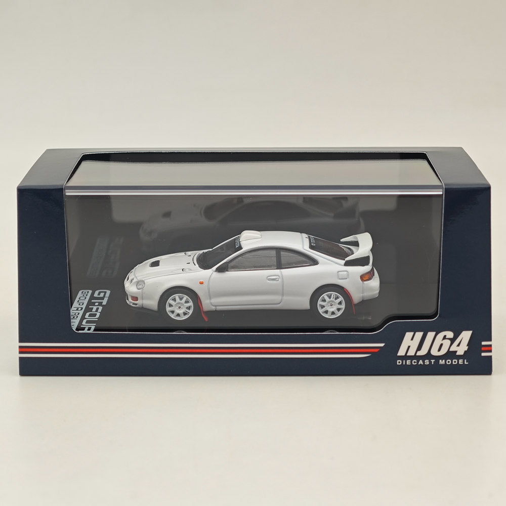 1/64 Toyota CELICA GT FOUR WRC Edition (ST205) Customized Diecast Model Car with 8-Spoke Wheels - White HJ641064CW - Collectible Hobby Japan Scale Model for Car Enthusiasts & Racing Fans - Perfect for Display, Gifts, and Model Car Collections