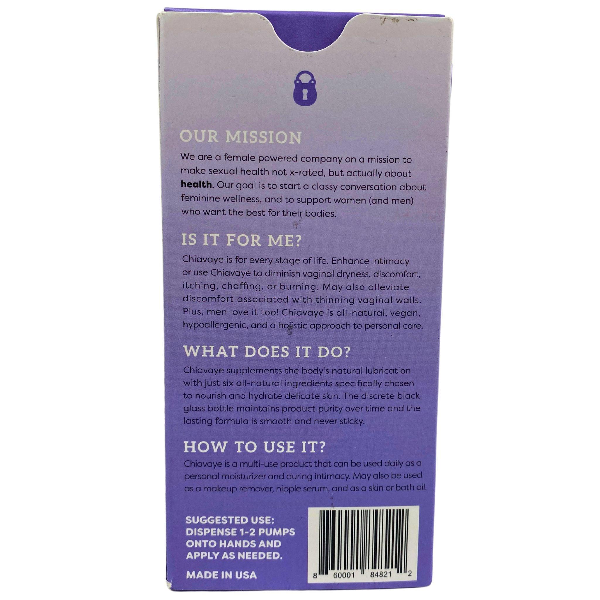 Chiavaye All Natural Personal Moisturizer - Multi Use Organic Lubricant for Women & Men - 1.01oz (18 Pack Bulk) - Perfect for Sensitive Skin, Massage, Intimate Care & Daily Hydration