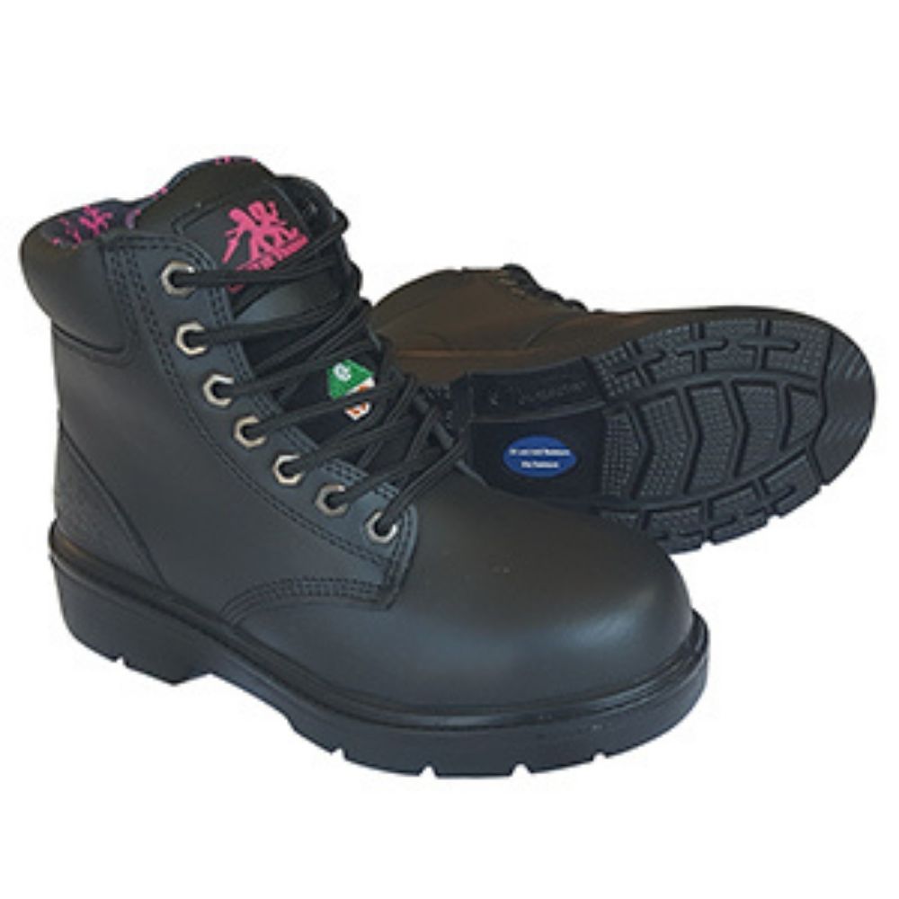Moxie Alice Women's 6 Black Steel Toe Work Boots 50163 - Safety Shoes for Construction, Warehouse & Outdoor Work - Non-Slip, Durable & Comfortable Work Boots for Women