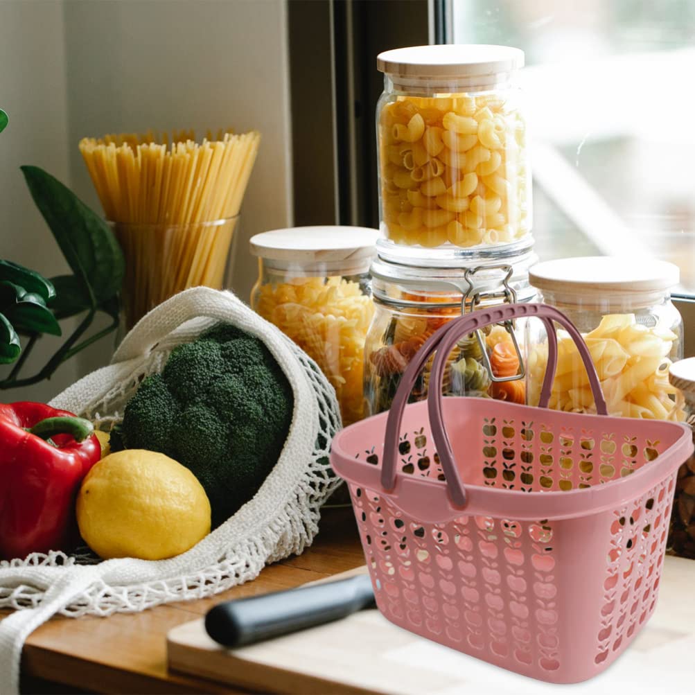 Plastic Shopping Basket - Multipurpose Storage Basket for Fruits, Snacks, Sundries & Household Items | Durable Desktop Organizer for Kitchen, Supermarket & Office Use
