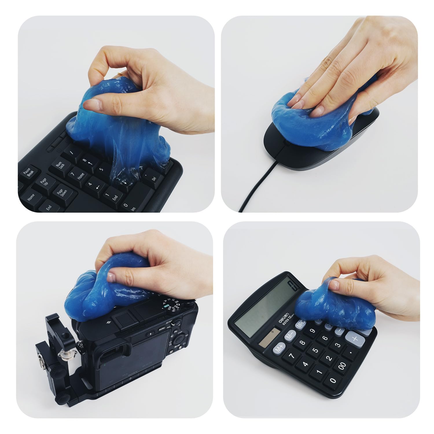 2 Pack Car Cleaning Gel & Keyboard Cleaner - Universal Auto Detailing Tools for Car Interior, Dust & Crevice Cleaning - Reusable Cleaning Slime for Cars, Keyboards & Electronics (Blue & Pink) - Perfect for Car Detailing, Home & Office Cleaning